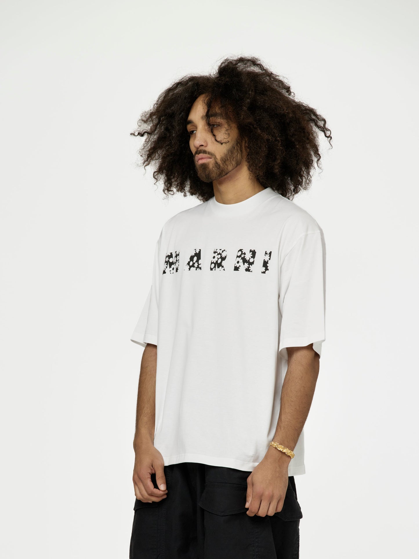 Marni Printed Pop Fields Logo T-Shirt (Lily White)