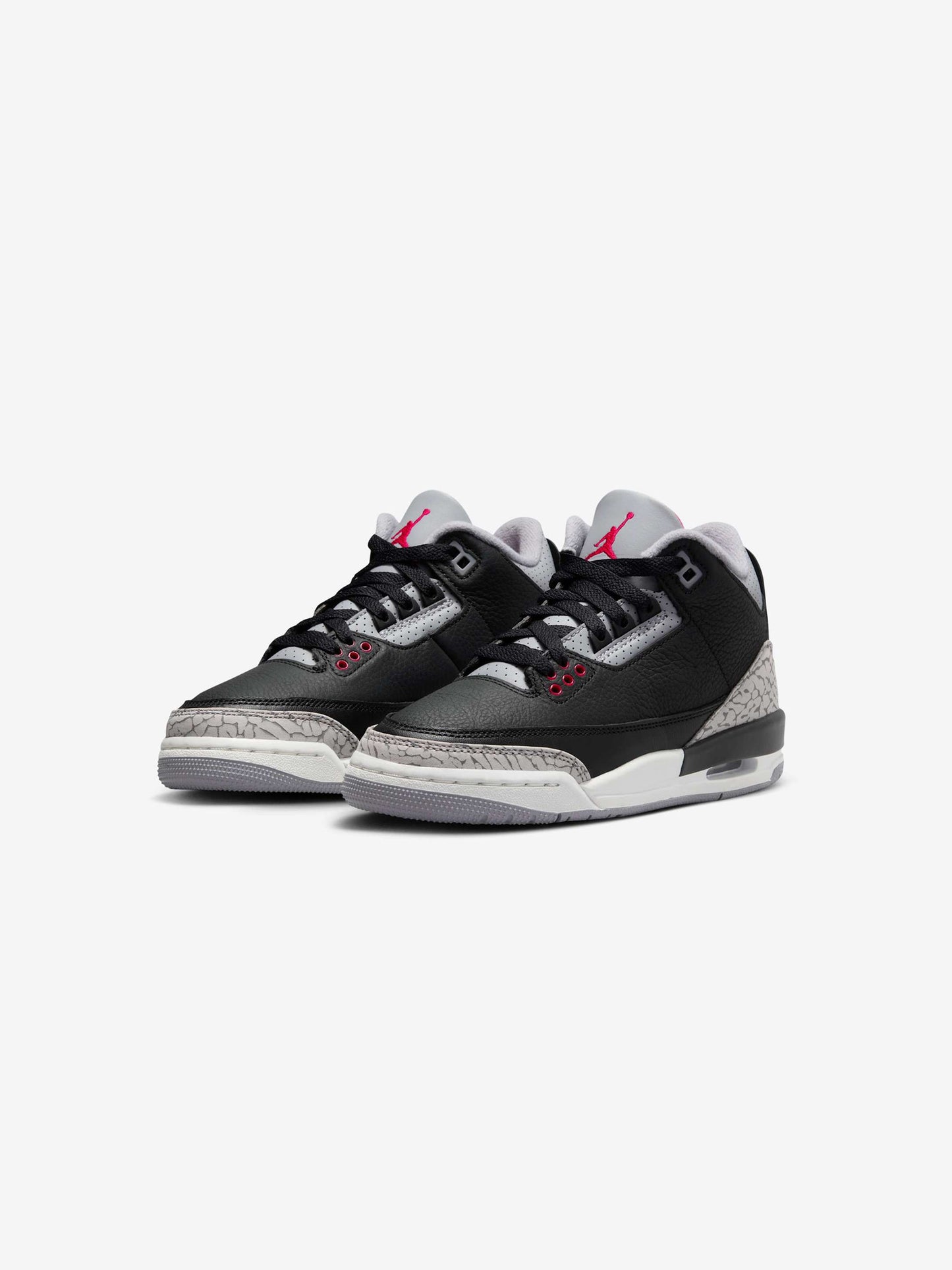 GS Air Jordan 3 Retro (BLACK/FIRE RED-CEMENT GREY-SUMMIT WHITE)