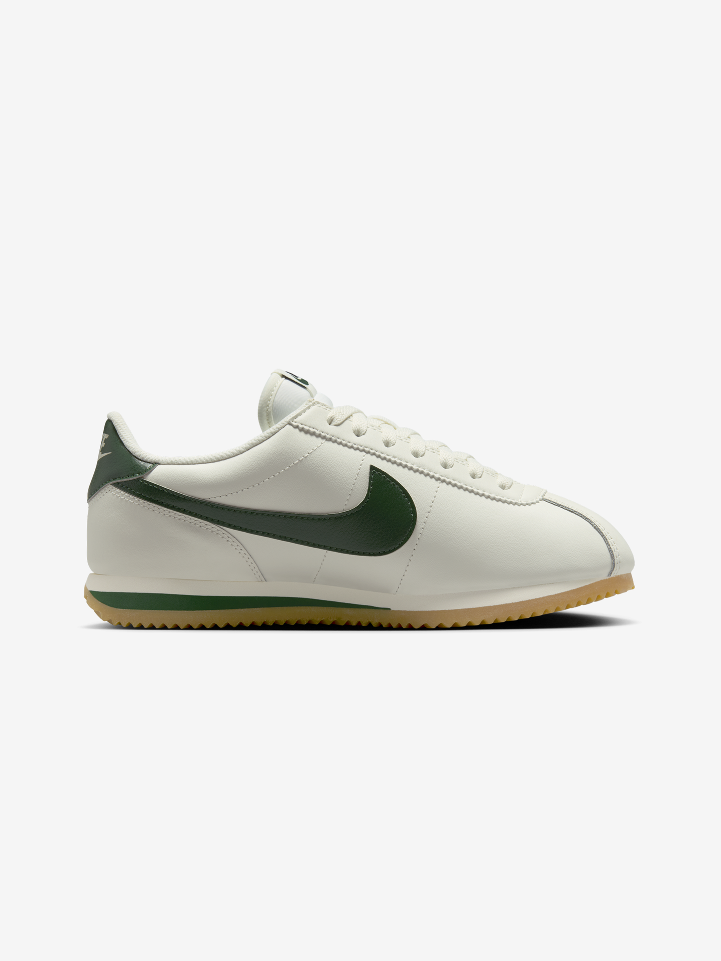 Nike Women's Cortez Leather (SAIL/FIR-GUM YELLOW-BLACK)