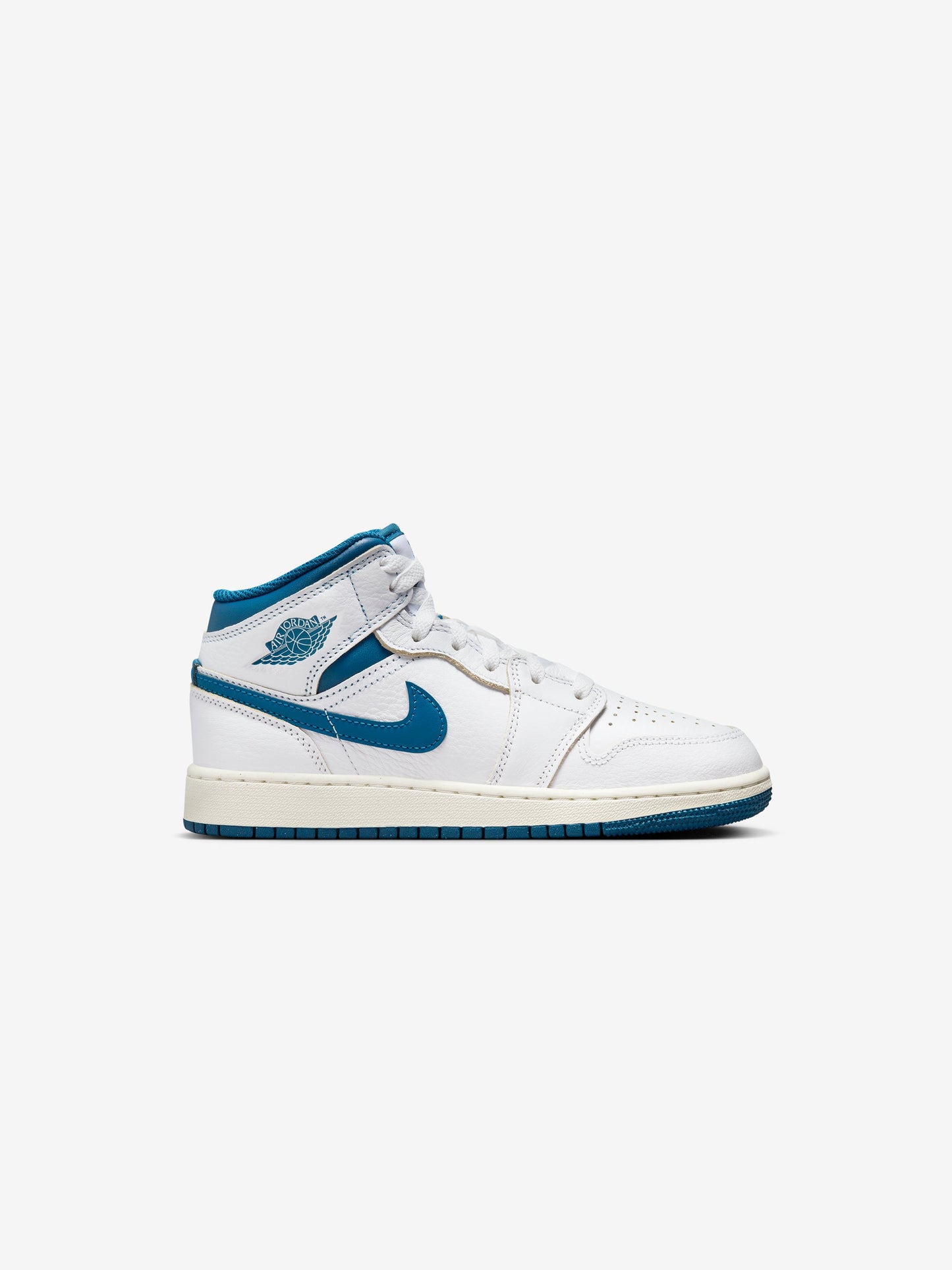 AIR JORDAN 1 MID SE (GS) (WHITE/INDUSTRIAL BLUE-SAIL)