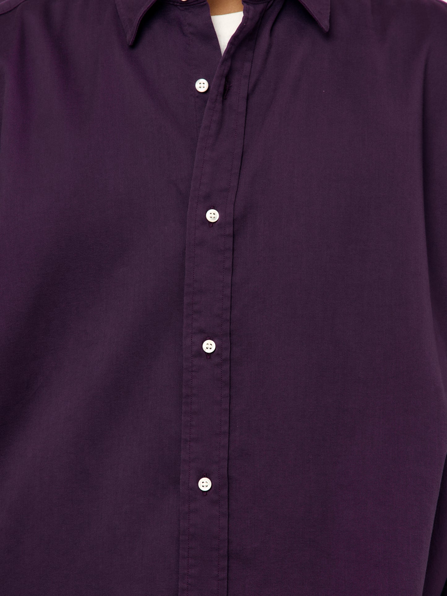A.PRESSE Double Weave Twill Regular Collar Shirt (SIS) (Purple)