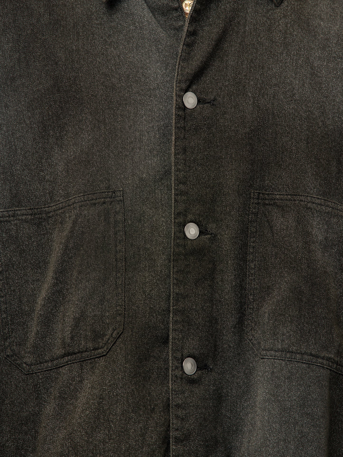 Vintage Black Chambray Work Jacket (BLACK) (SIS)