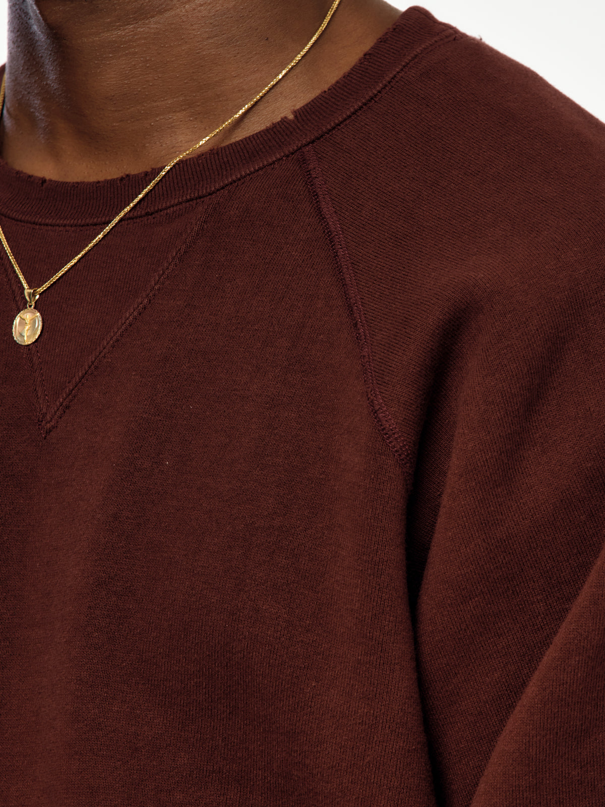 A.PRESSE Vintage Double V Sweatshirt (Sis) (Burgundy)