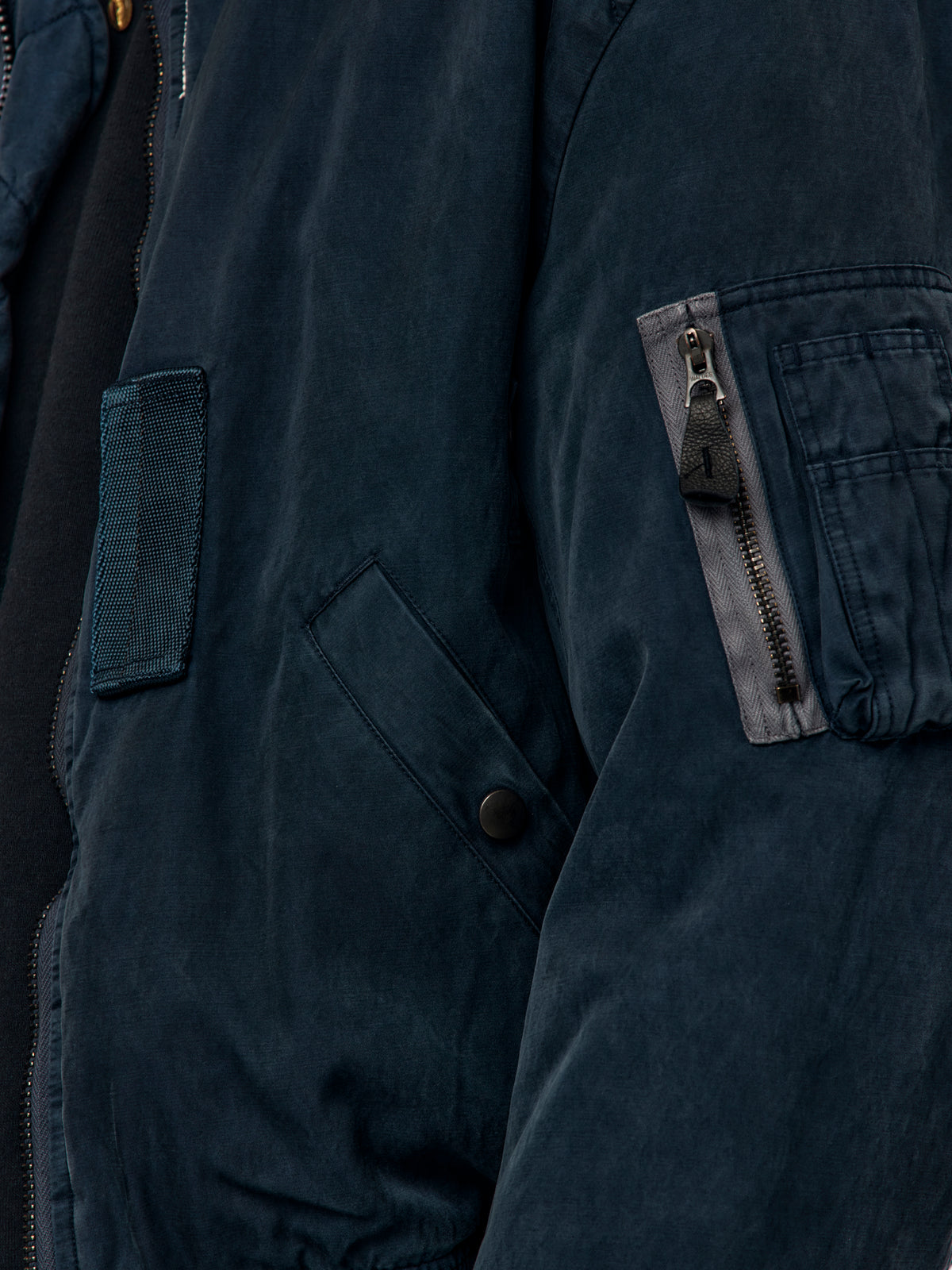 A.PRESSE Vintage Silk B-15C Flight Jacket (Sis) (Navygray)