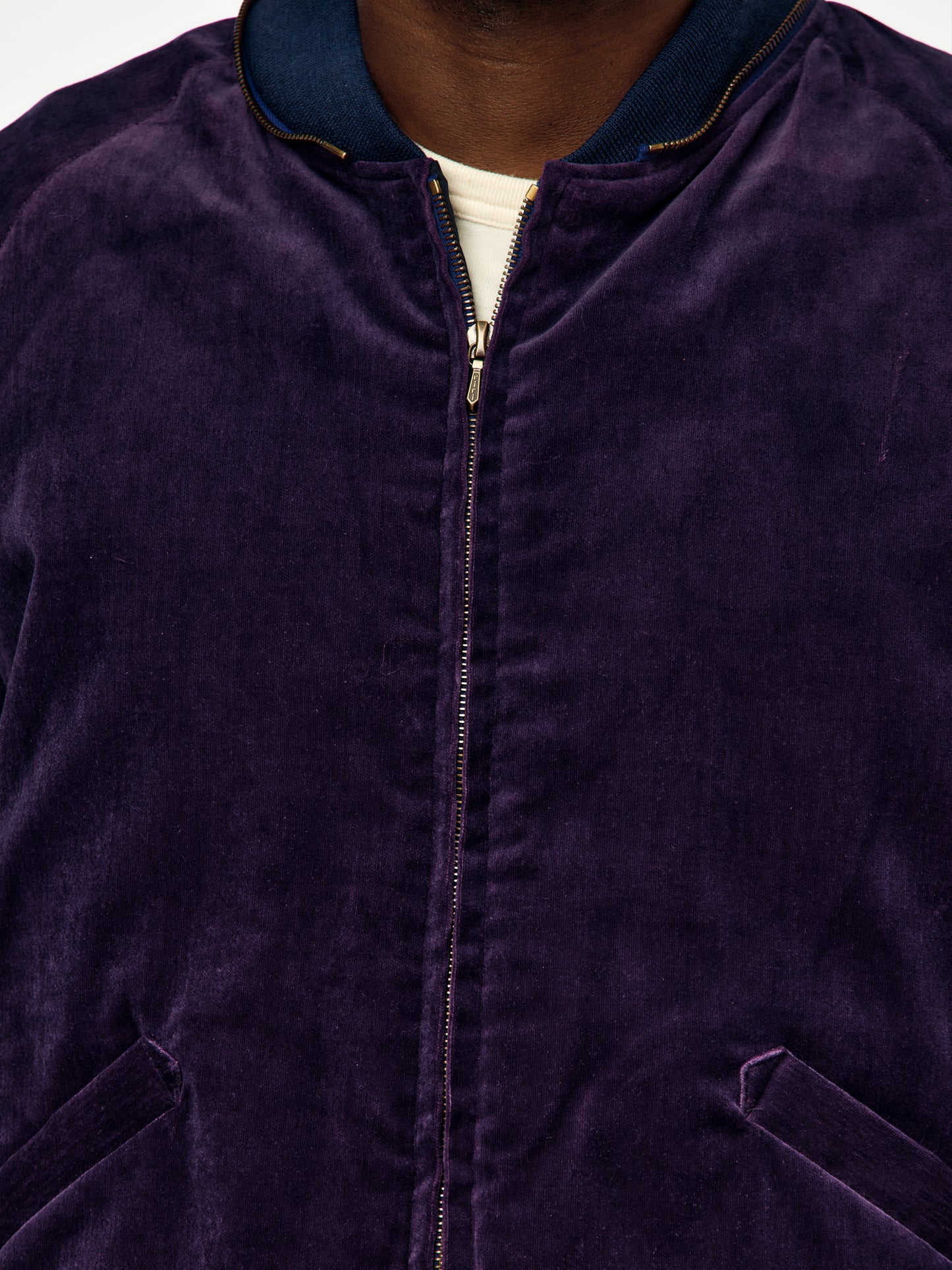 A.PRESSE Vintage Souvenir Velour Hooded Jacket (Sis) (Purple)