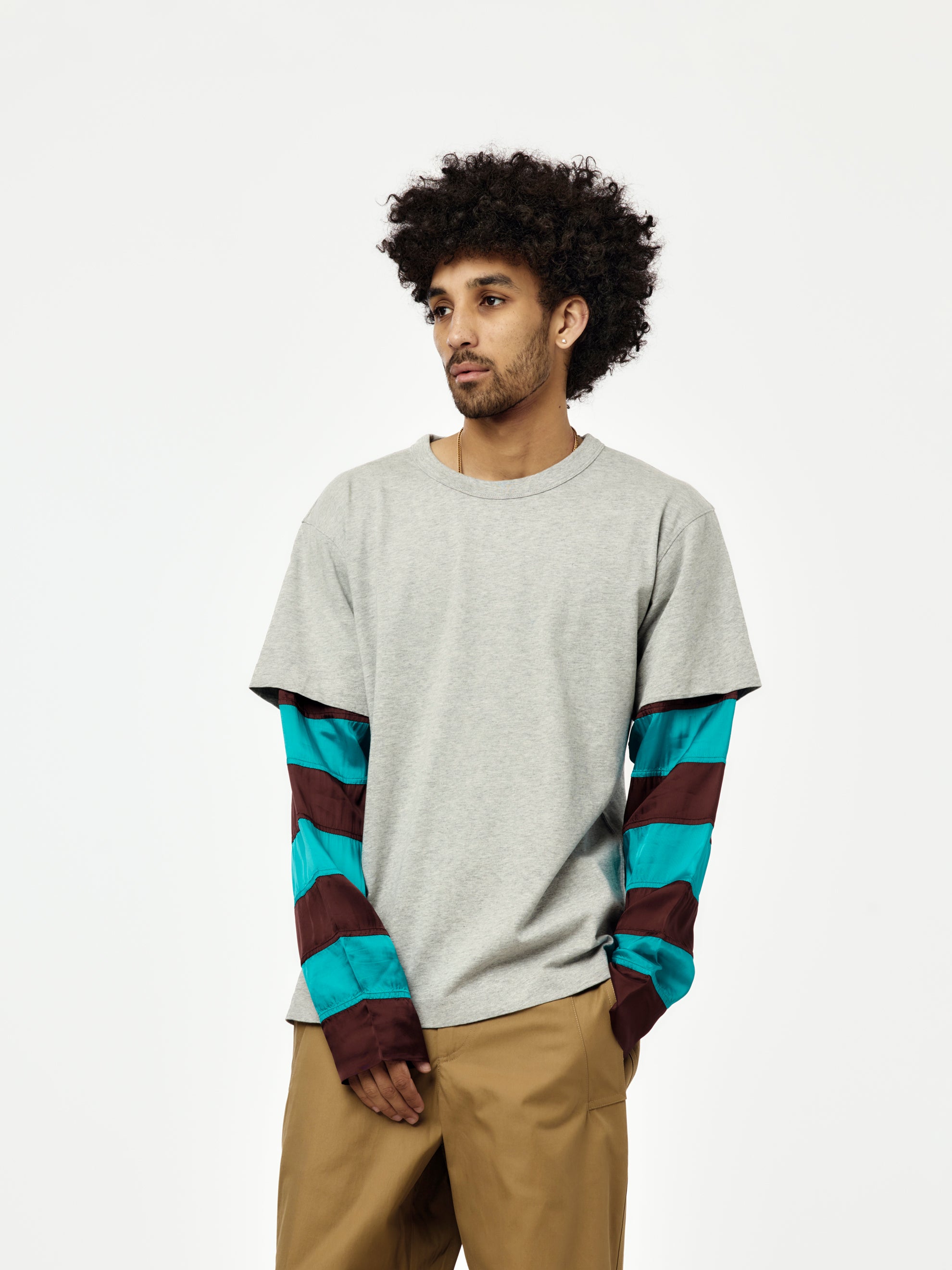 Dries Van Noten Heedar Contrast T-Shirt (Grey Melange) - UNION LOS 