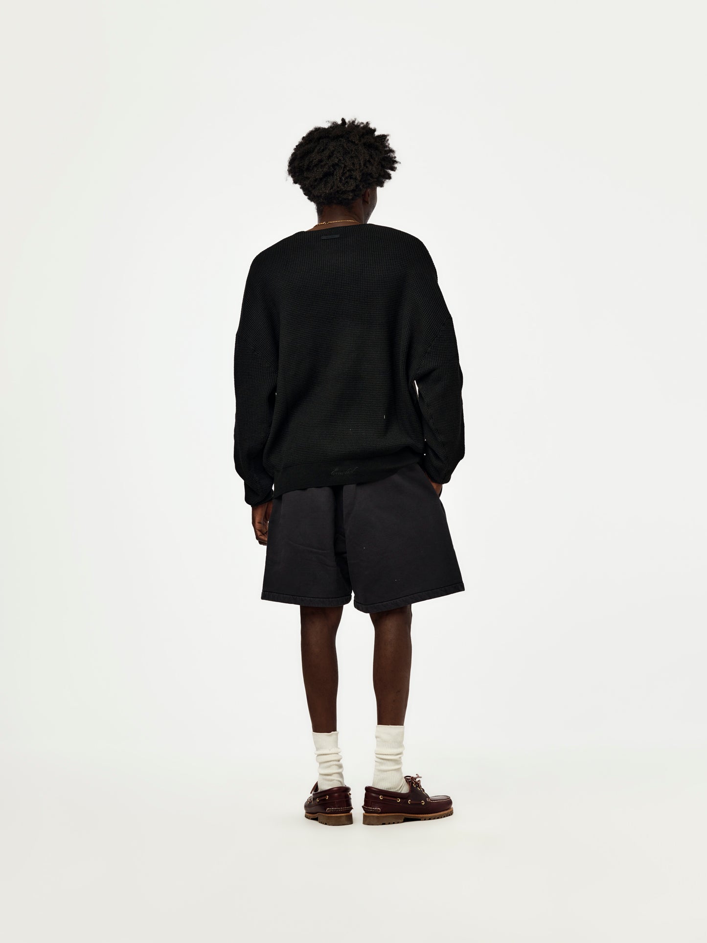 SIGNATURE WAFFLE 90'S CREWNECK SWEATER (VINTAGE BLACK)