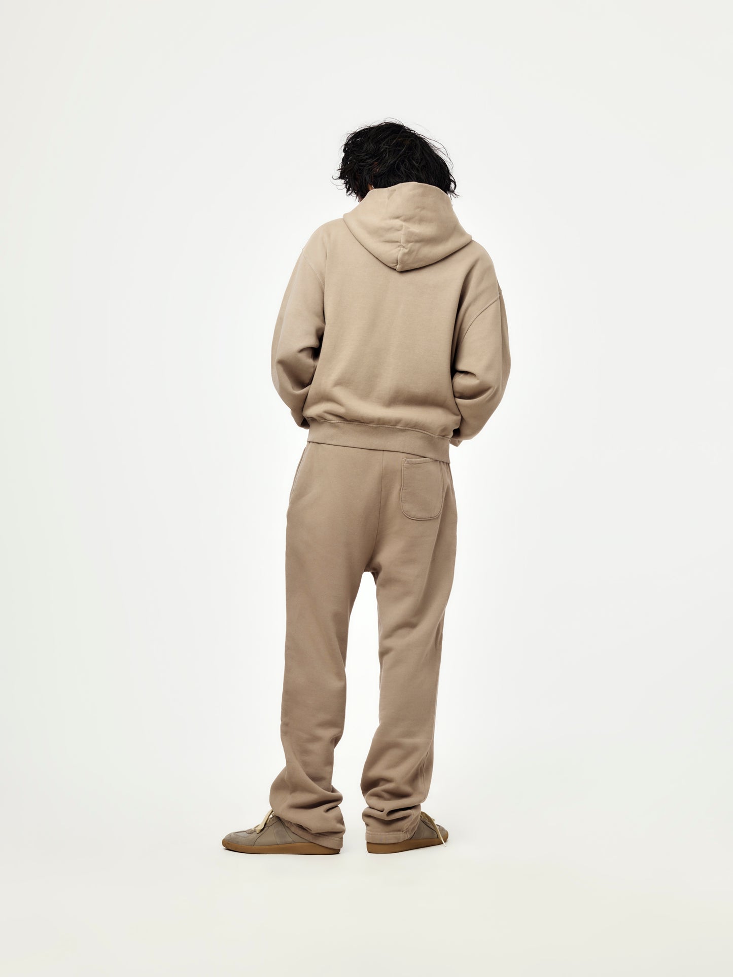 baggy crop zip hoodie (dune)