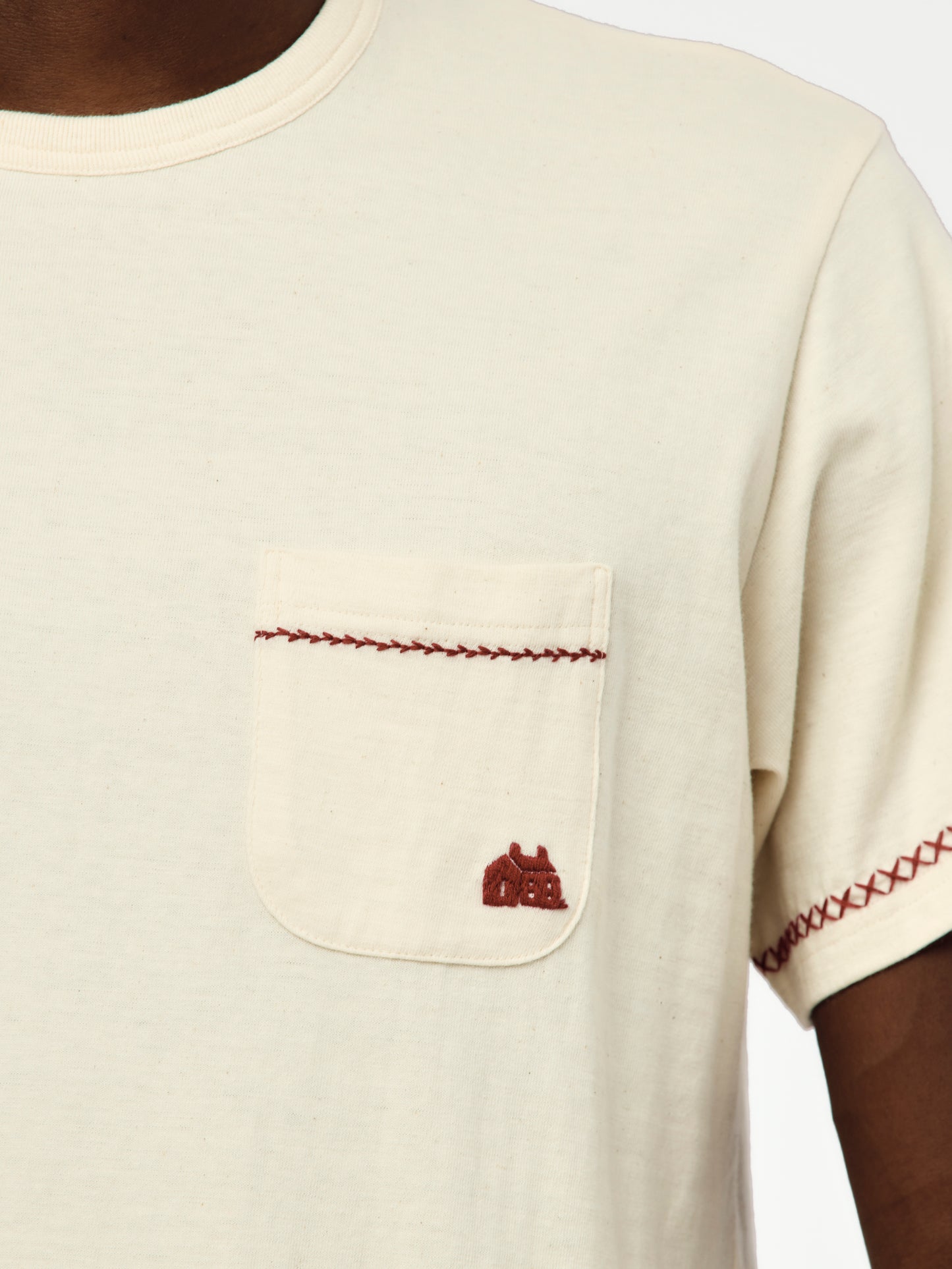 Hand Embroidered T-shirt (OATMEAL)