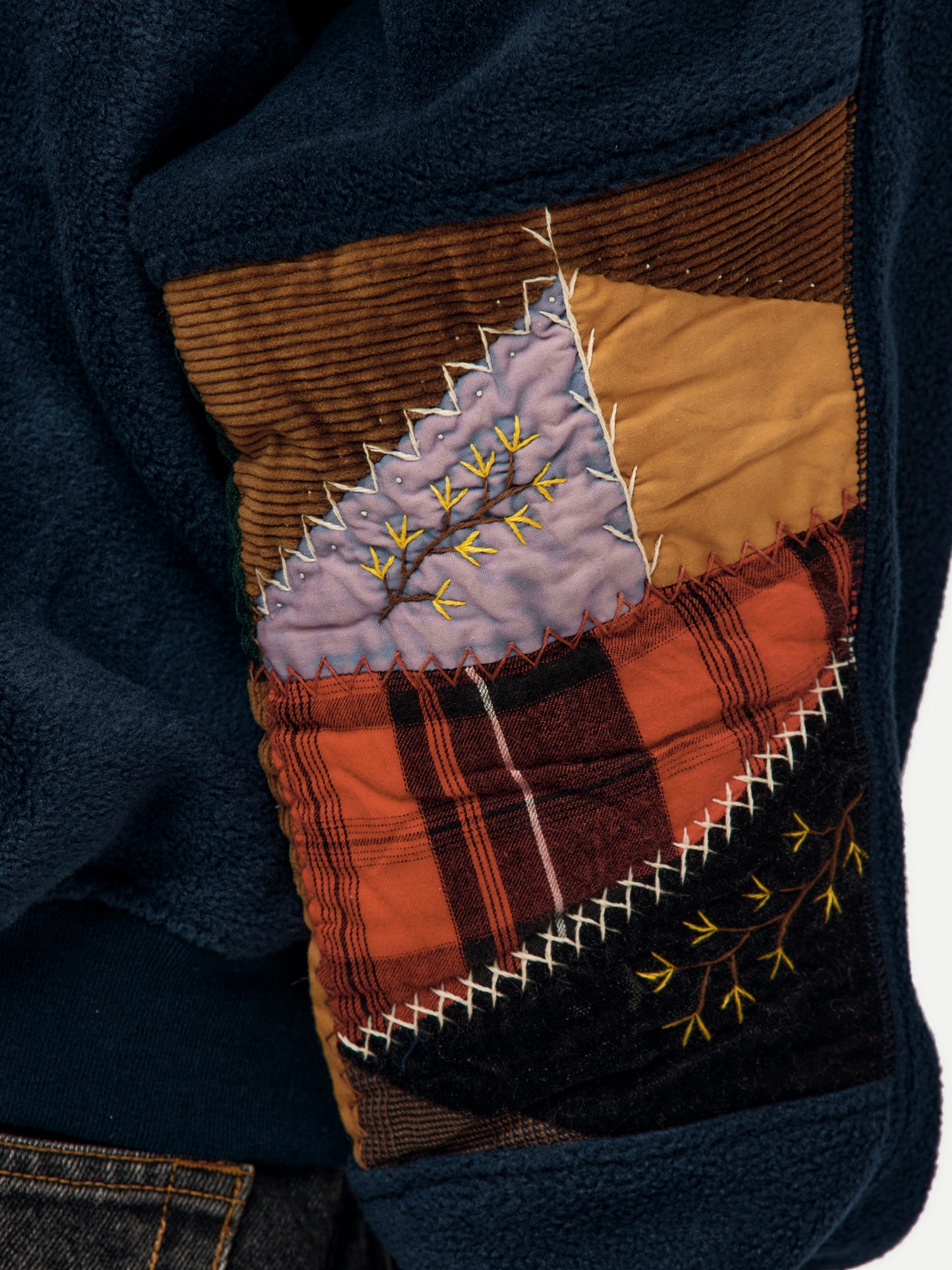 Quilt Fleece Pullover (NAVY)