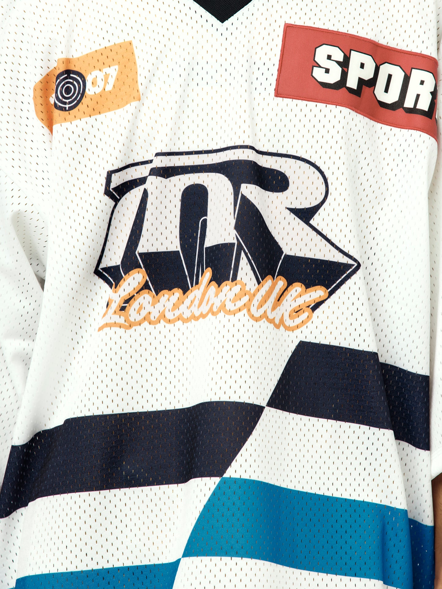 Oversized Hockey Top (White Blue)