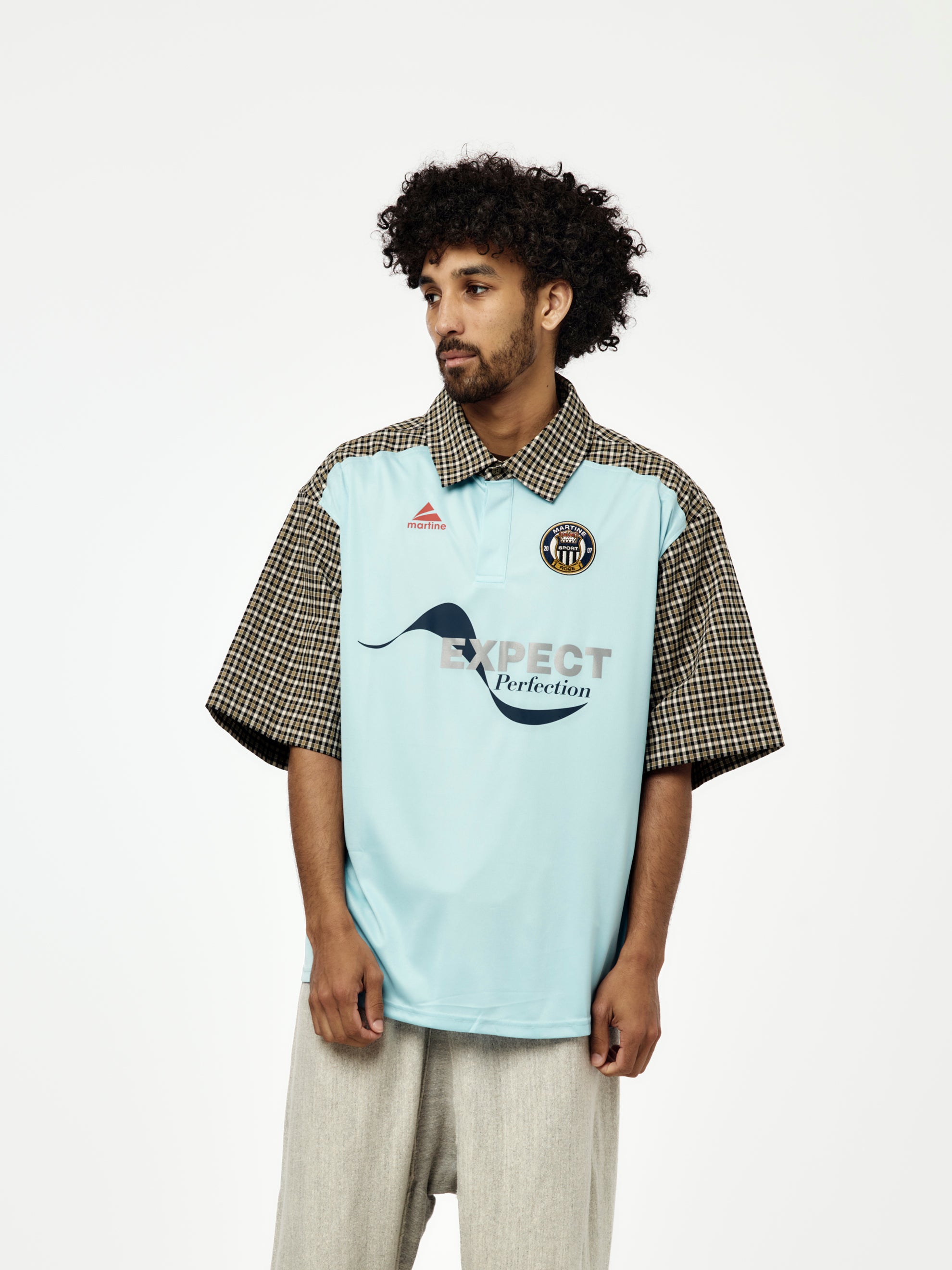 Martine Rose Polo Shirt (Black Green Light Blue) - UNION LOS ANGELES