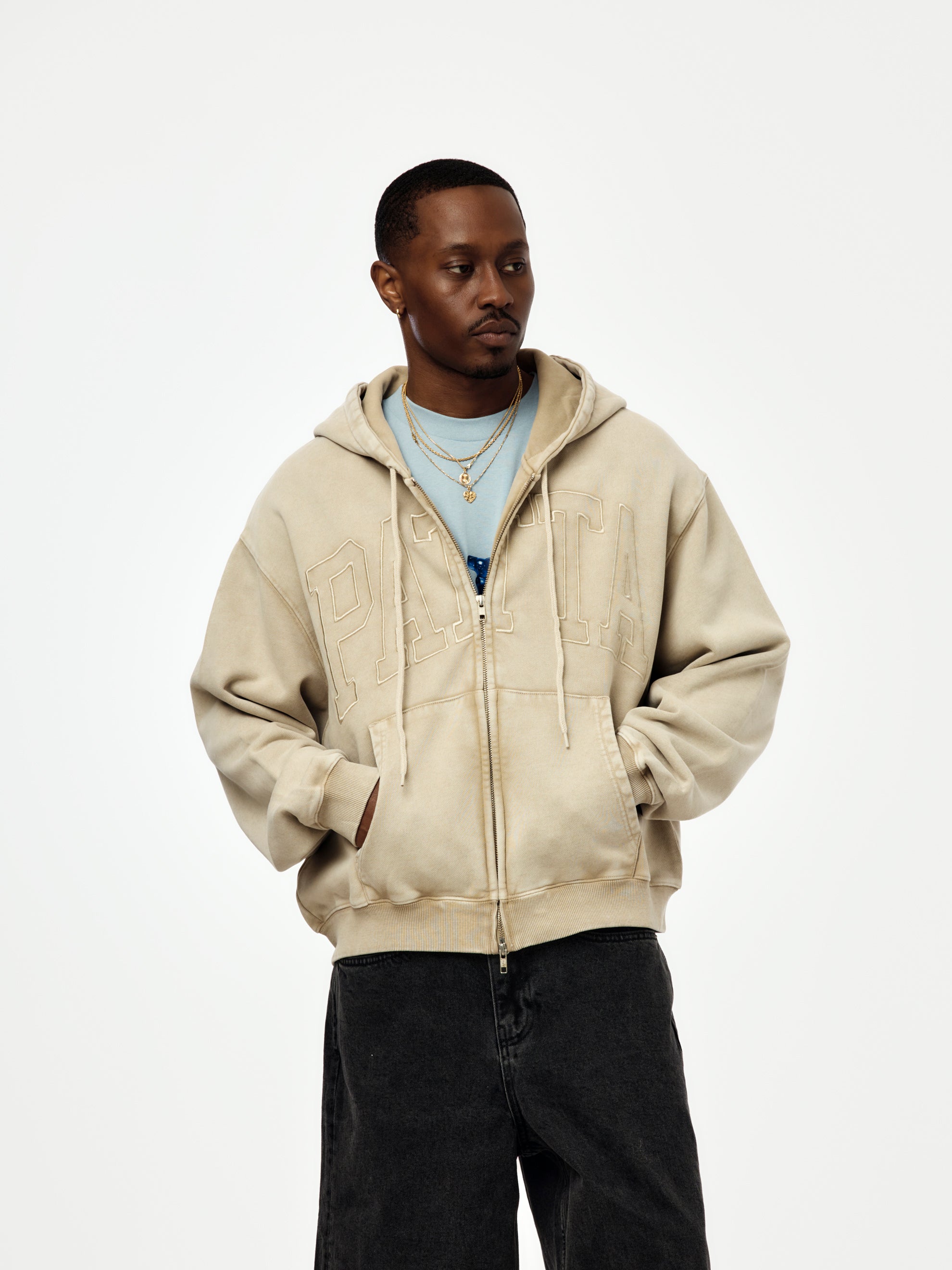 Patta Patta Loopback Logo Zip Hooded Sweater (Irish Cream) - UNION