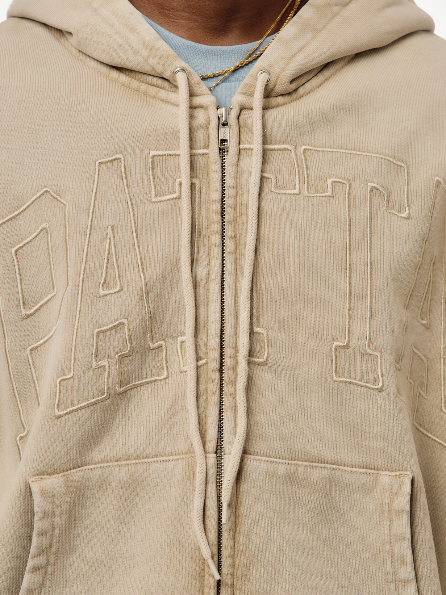 Patta Loopback Logo Zip Hooded Sweater (Irish Cream)