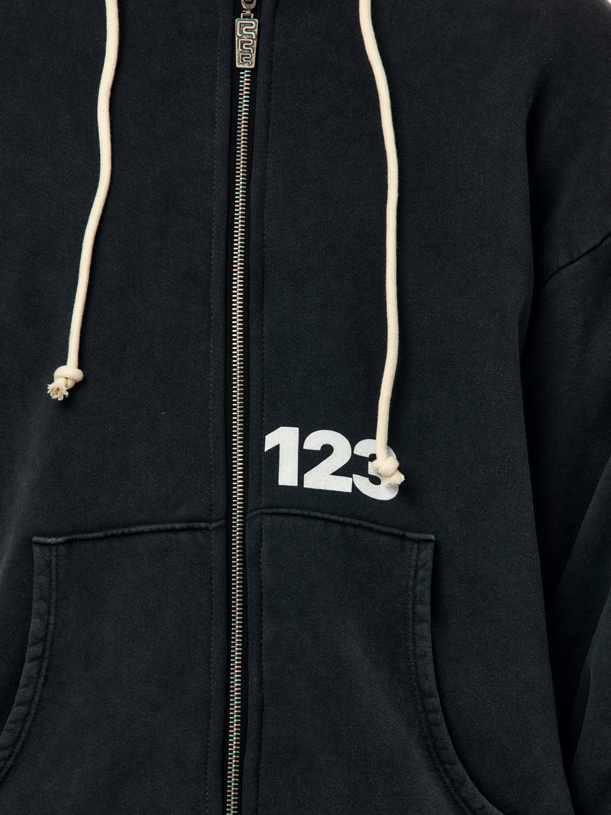 USO 123 PIOUS ZIP HOODIE (BLACK)