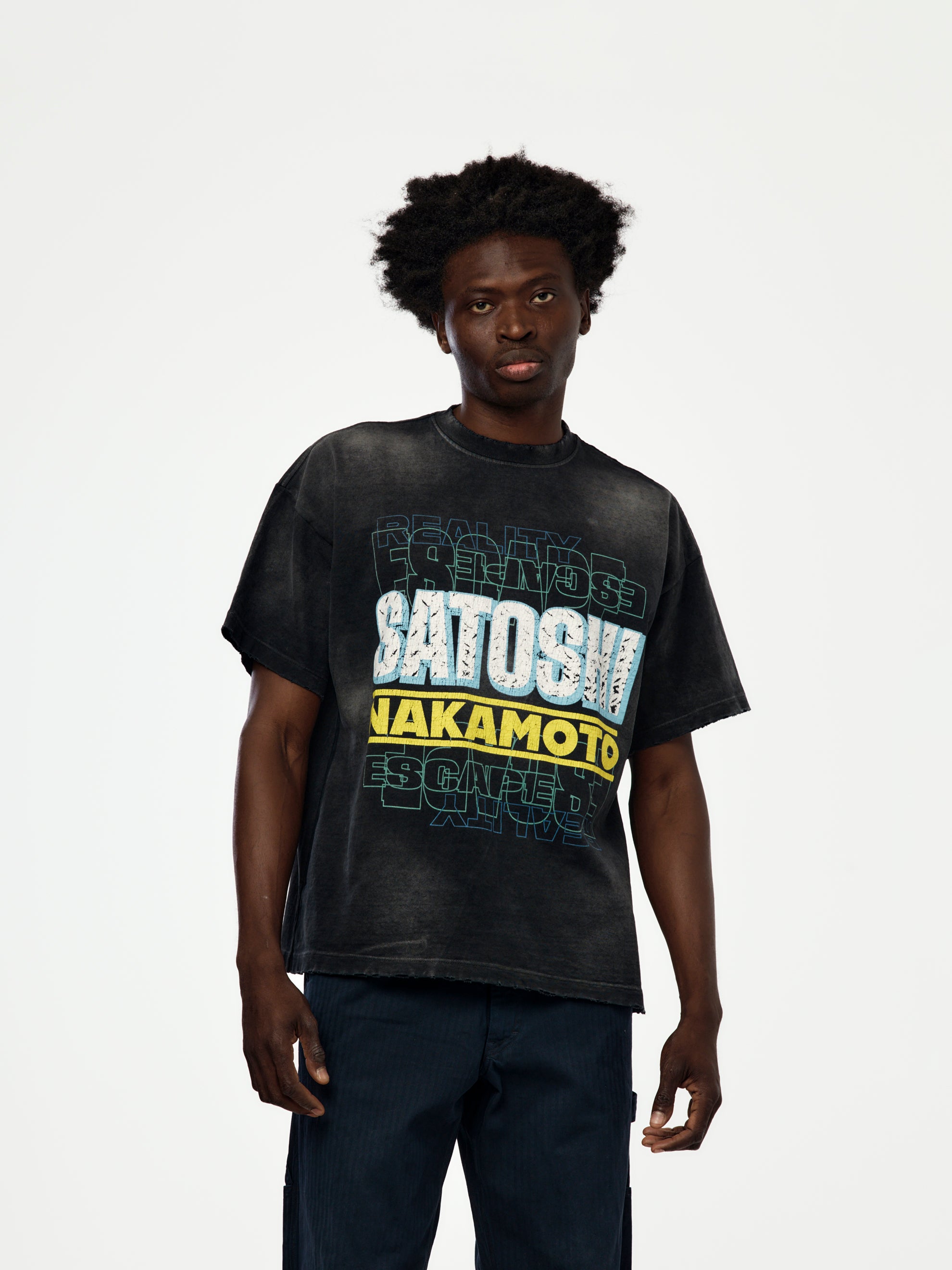 Satoshi Nakamoto Escape Reality Tee (Washed Black) - UNION LOS ANGELES