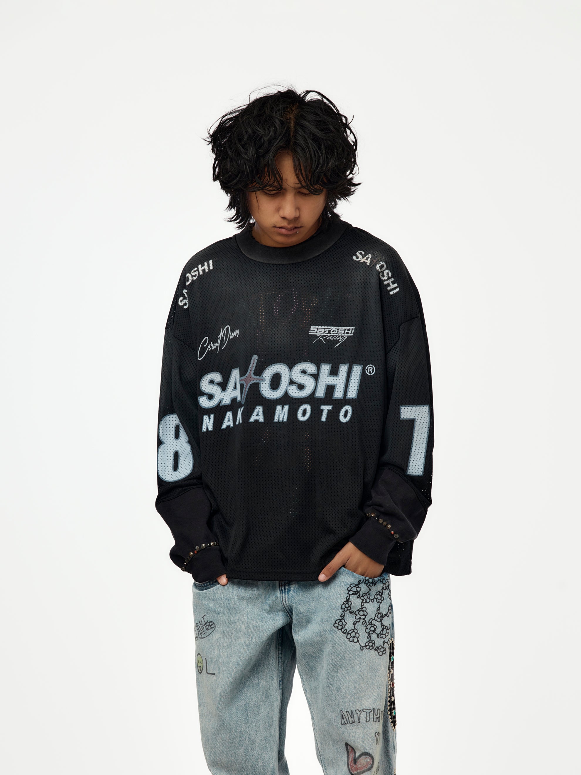 satoshi様 TNT5 M ブラック Satoshi Nakamoto Mesh Moto Jersey (Black) - UNION LOS ANGELES