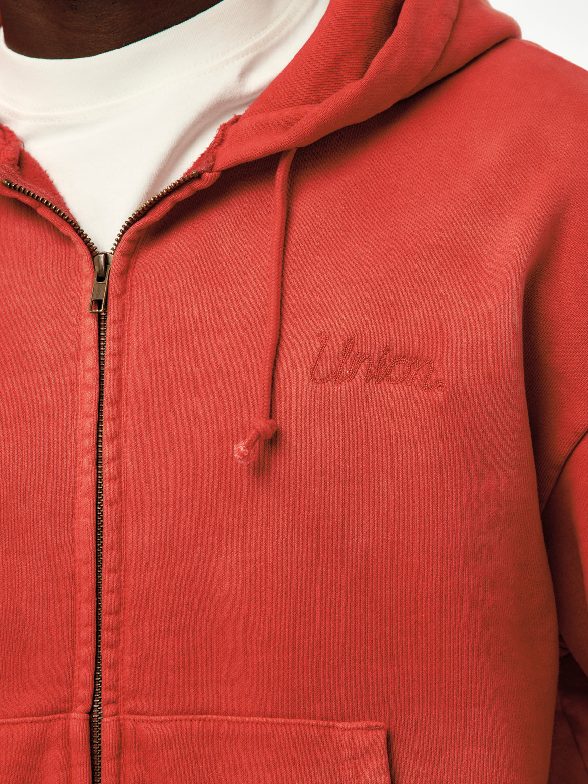 Union Los Angeles Faded Zip Hoodie (Red)