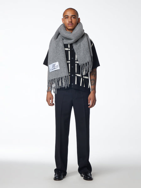 Buy Marni OVERDYED BRUSHED WOOL SCARF (Grey) Online at