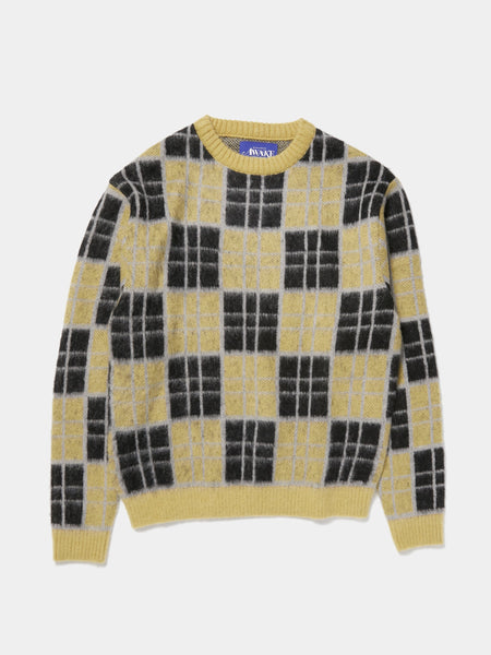 Buy Awake Ny CHECKERED MOHAIR SWEATER (Yellow) Online