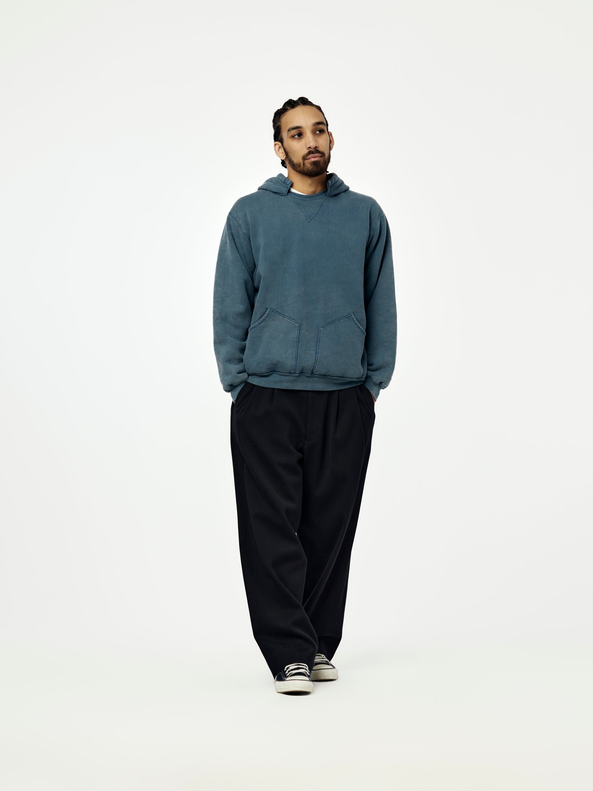 A.PRESSE Vintage Attached Hood Sweat Parka (BLUE) SIS - UNION LOS