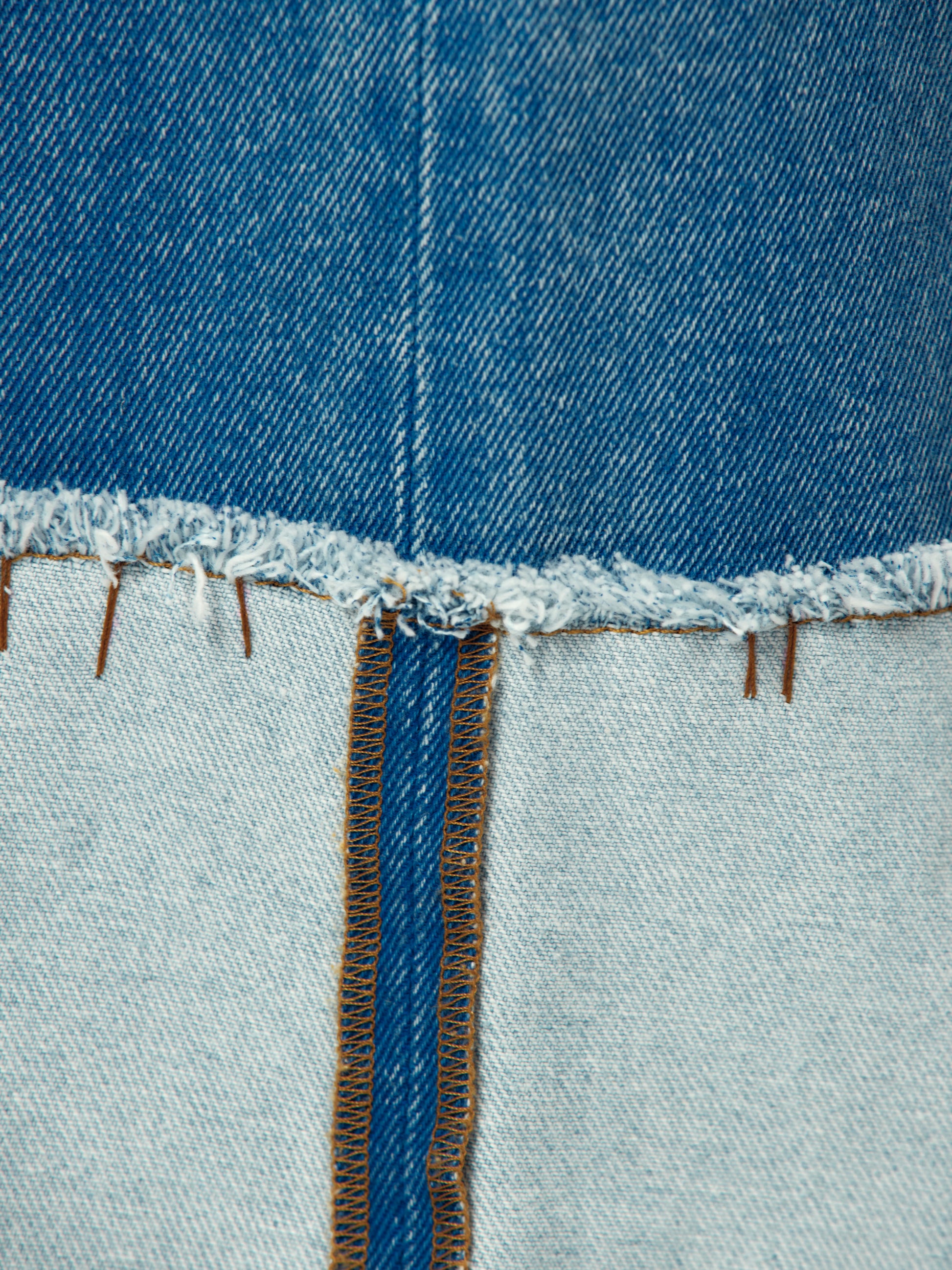 Marni Bleach Coated Organic Denim Mega Trousers (Cobalt) UNION