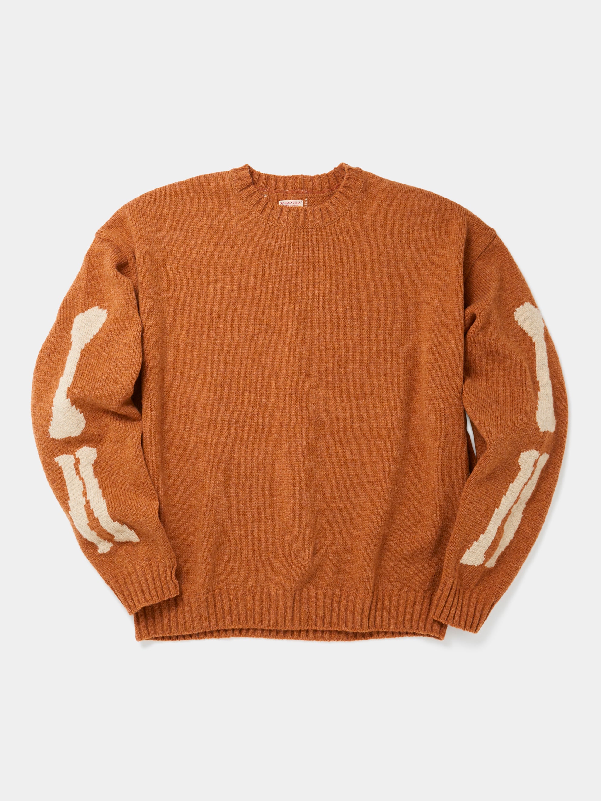Wool Bone Crew Sweater (Orange)