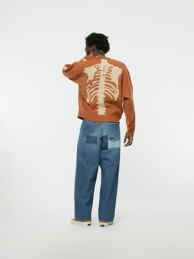 Wool Bone Crew Sweater (Orange)30627335897165