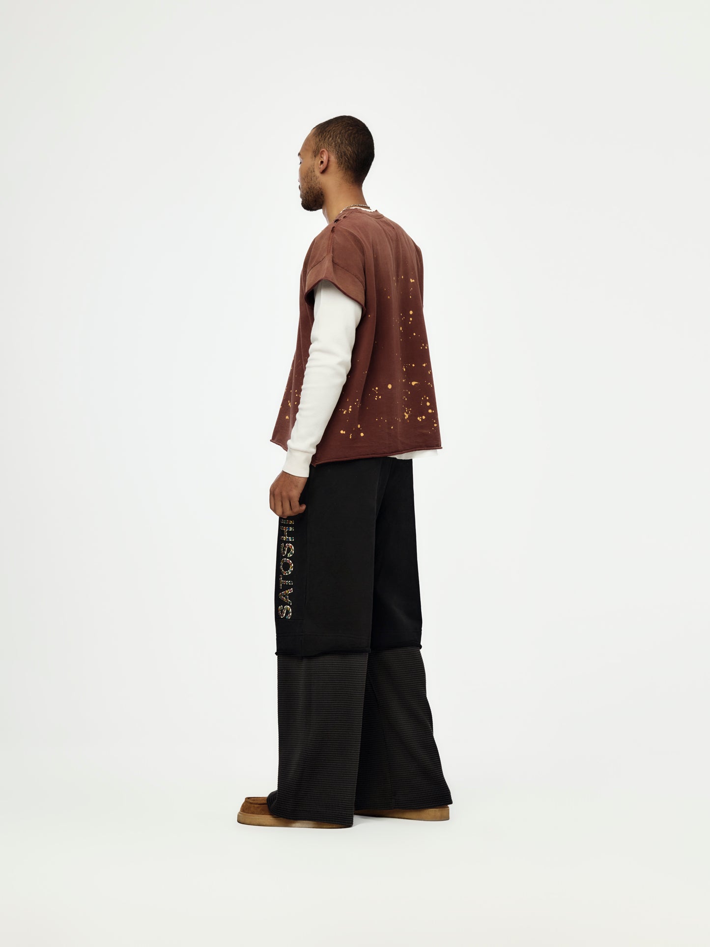 Double Layer Studded Sweatpant (Black)