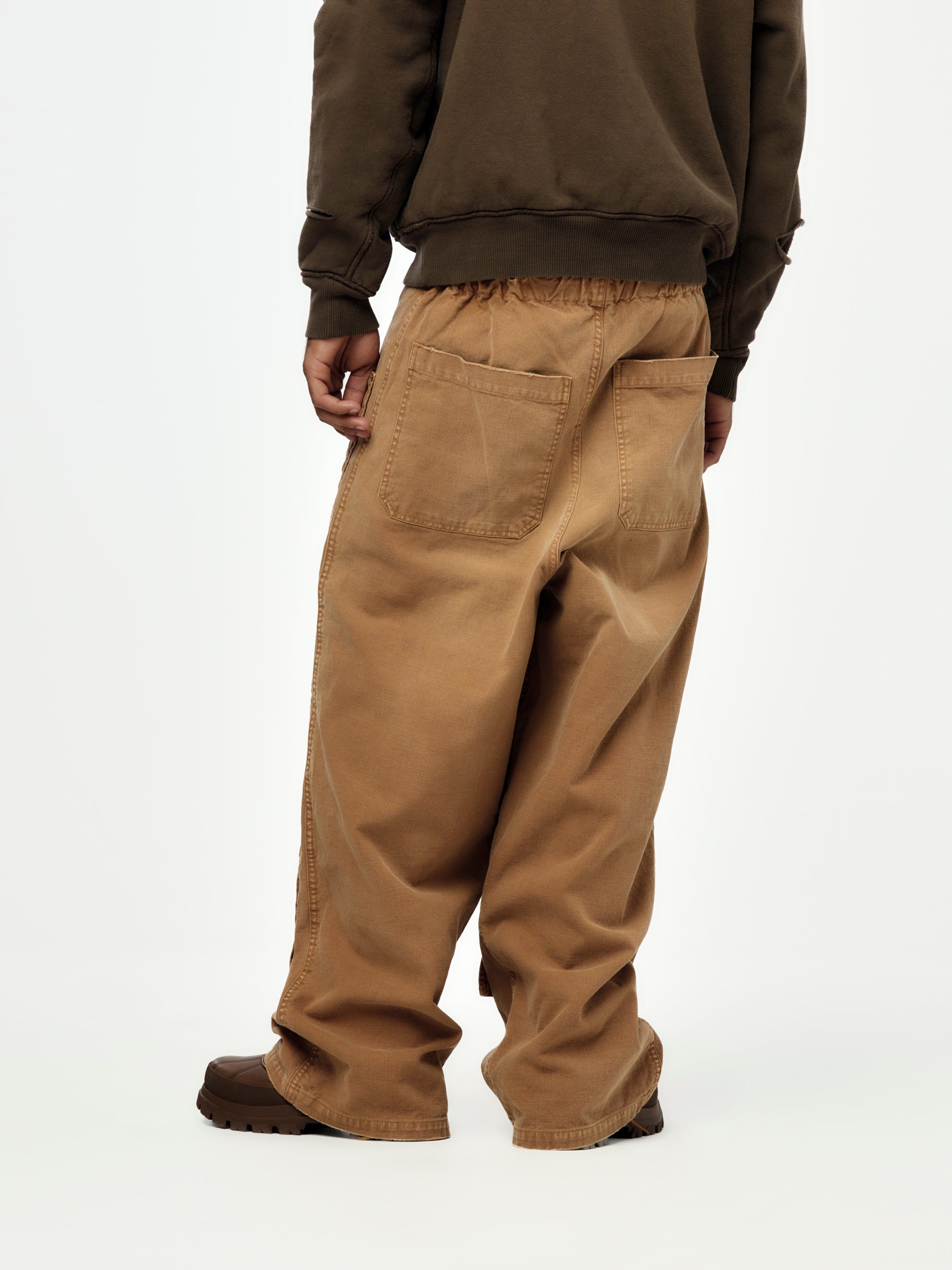 Kapital Canvas W-Knee EASY Baggy Pants (HOBO DAMAGED) - UNION LOS