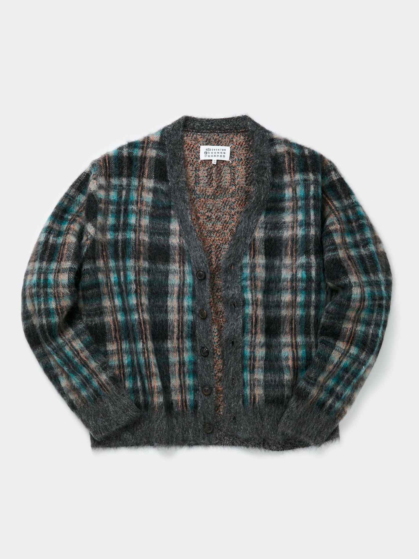 Brushed Check Cardigan (Petrol)