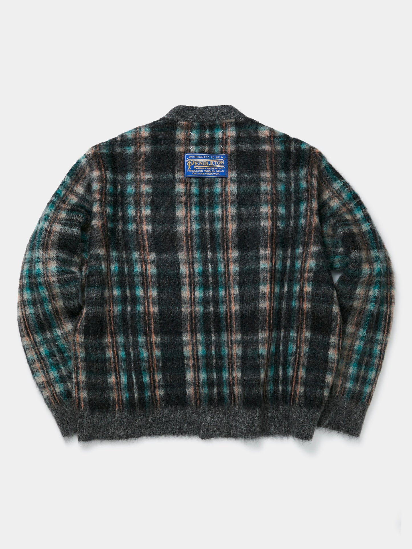 Brushed Check Cardigan (Petrol)