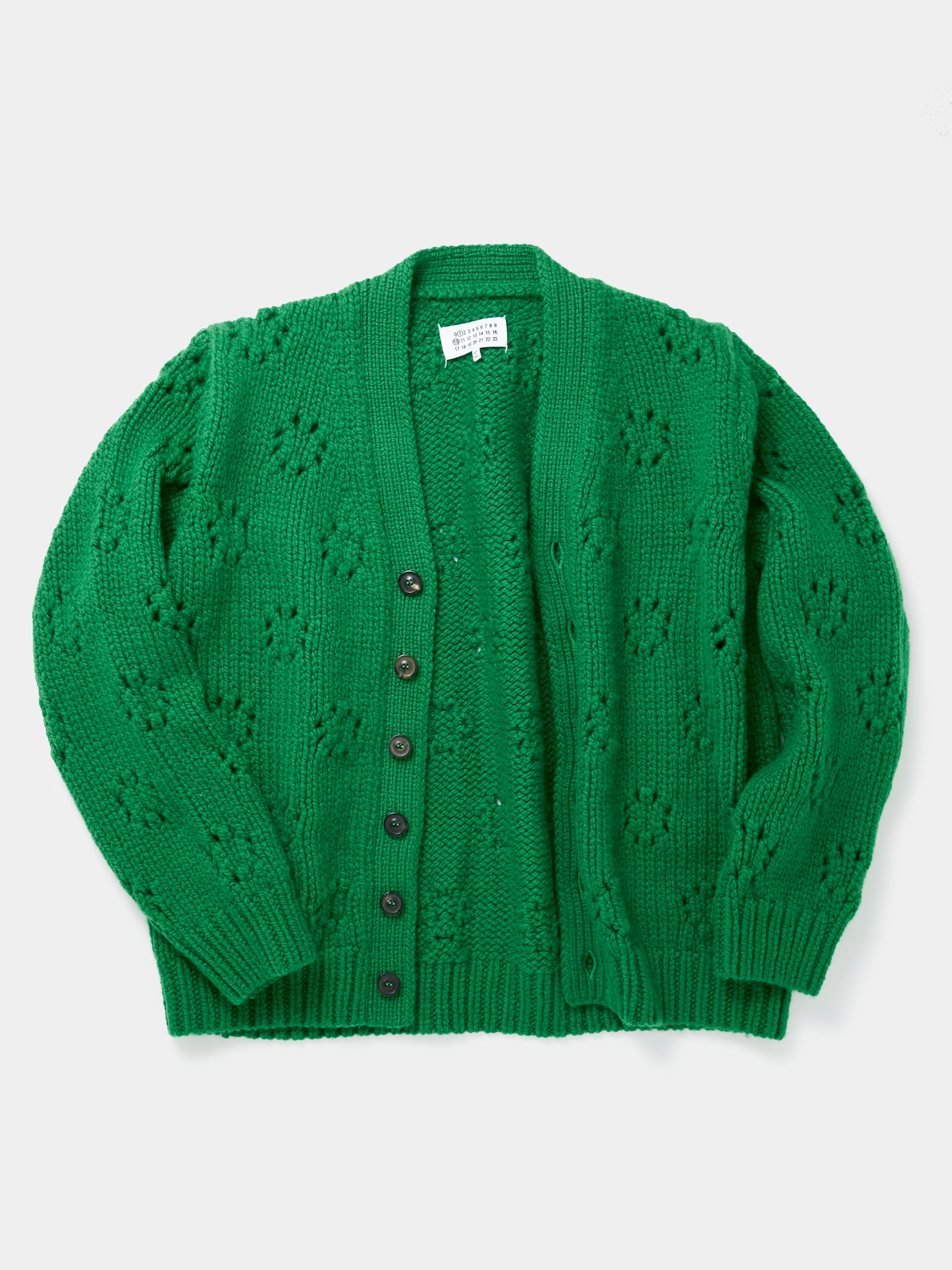 Childish Stitched Cardigan (Bright Green)
