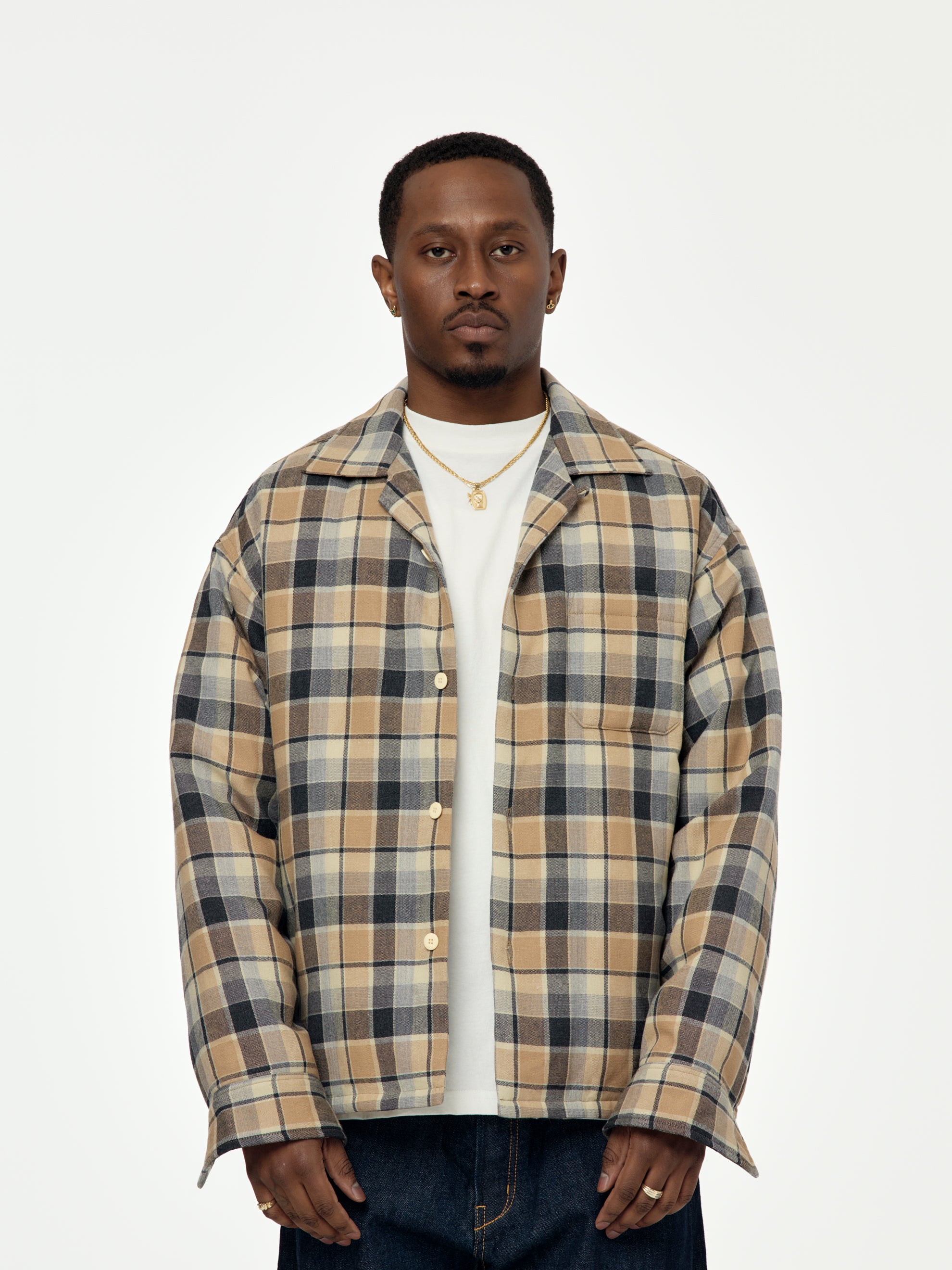 Visvim KEESEY CHECK DOWN JKT (Beige) - UNION LOS ANGELES