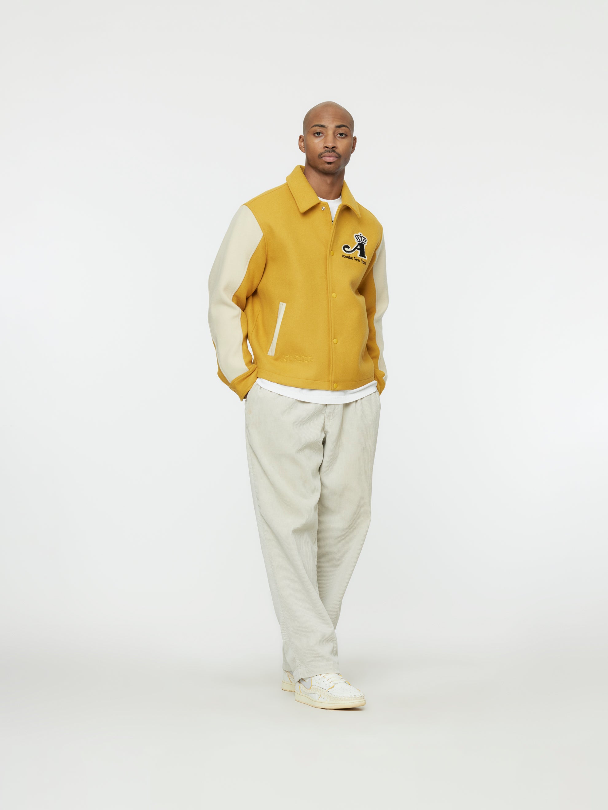 Buy Awake Ny CROWN VARSITY JACKET (SAFFRON) Online at UNION LOS 