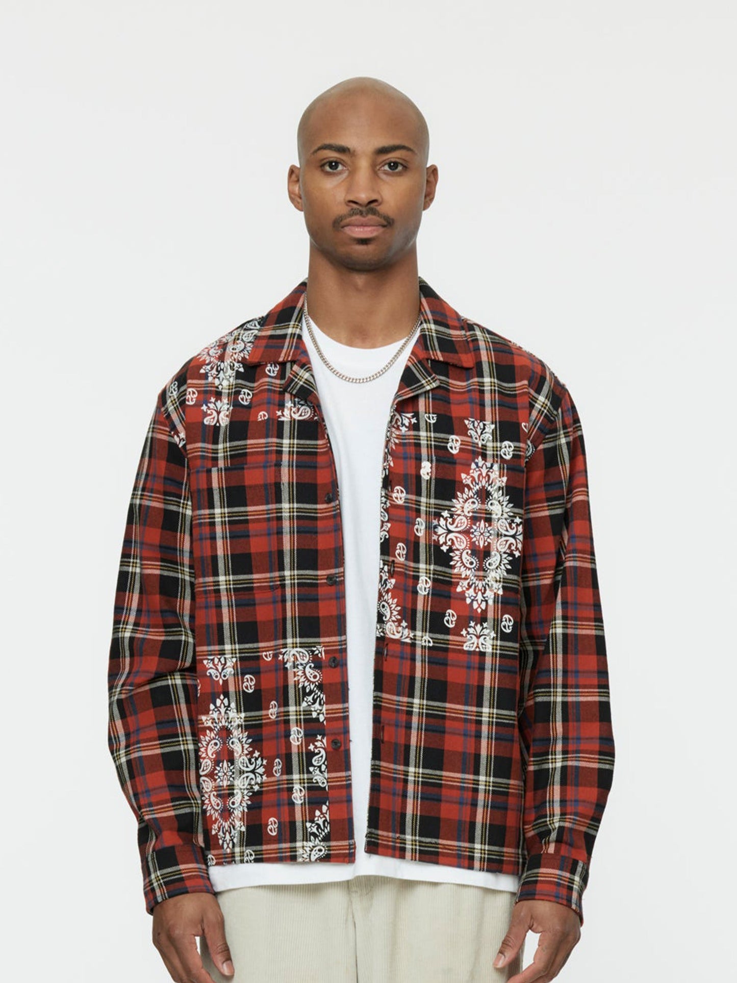 PAISLEY PRINTED FLANNEL SHIRT (BLACK MULTI)