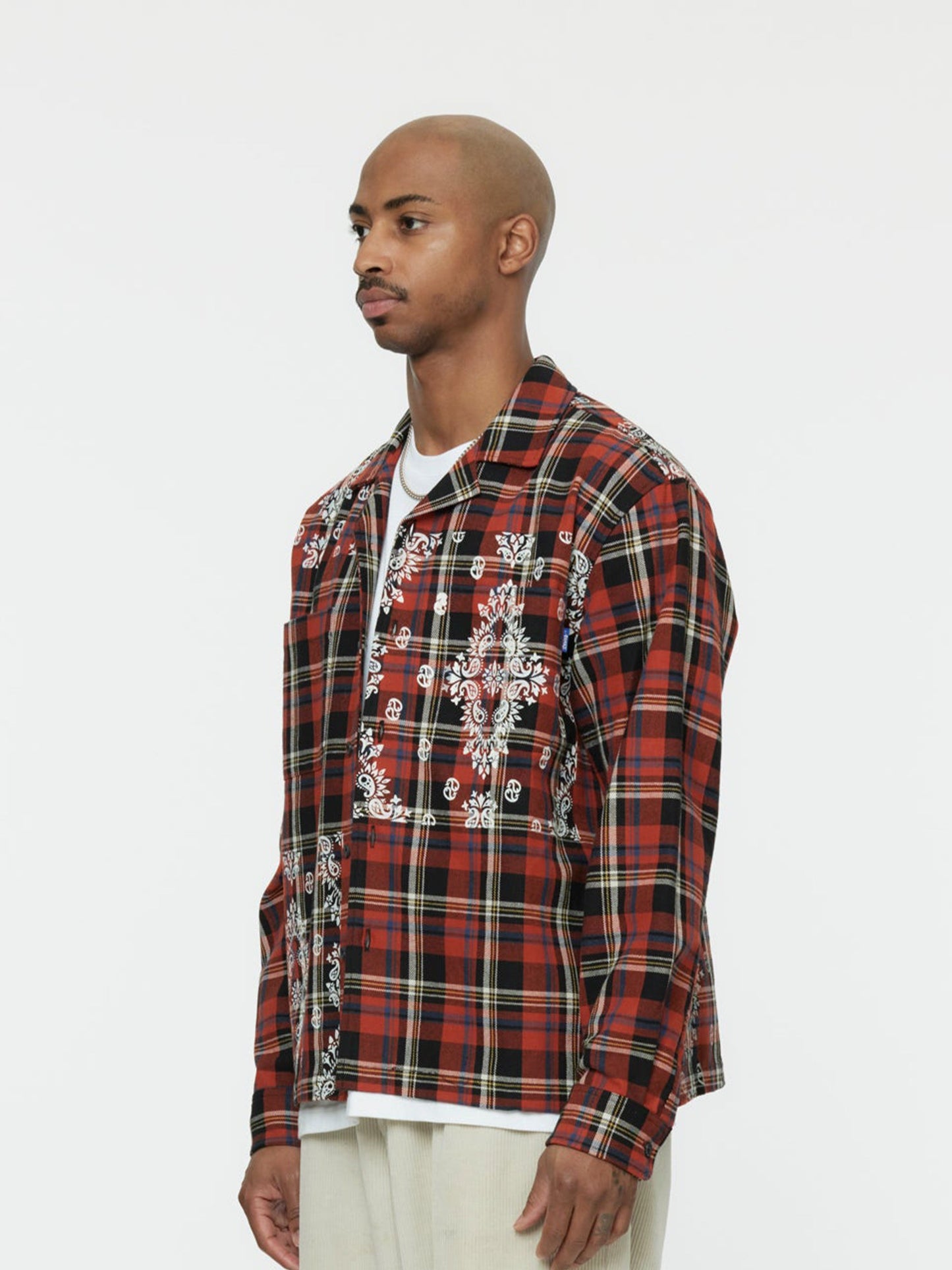 PAISLEY PRINTED FLANNEL SHIRT (BLACK MULTI)