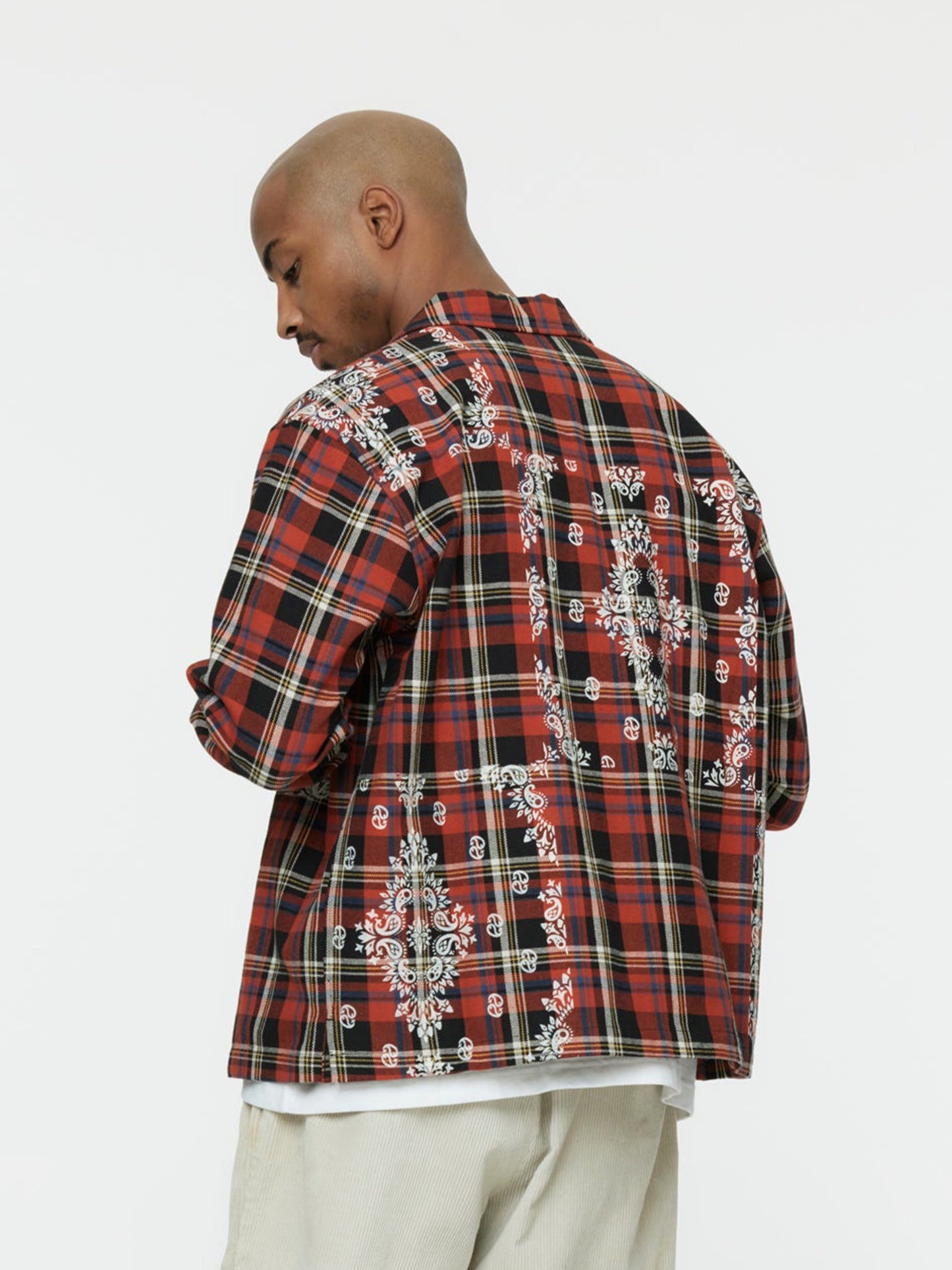 PAISLEY PRINTED FLANNEL SHIRT (BLACK MULTI)