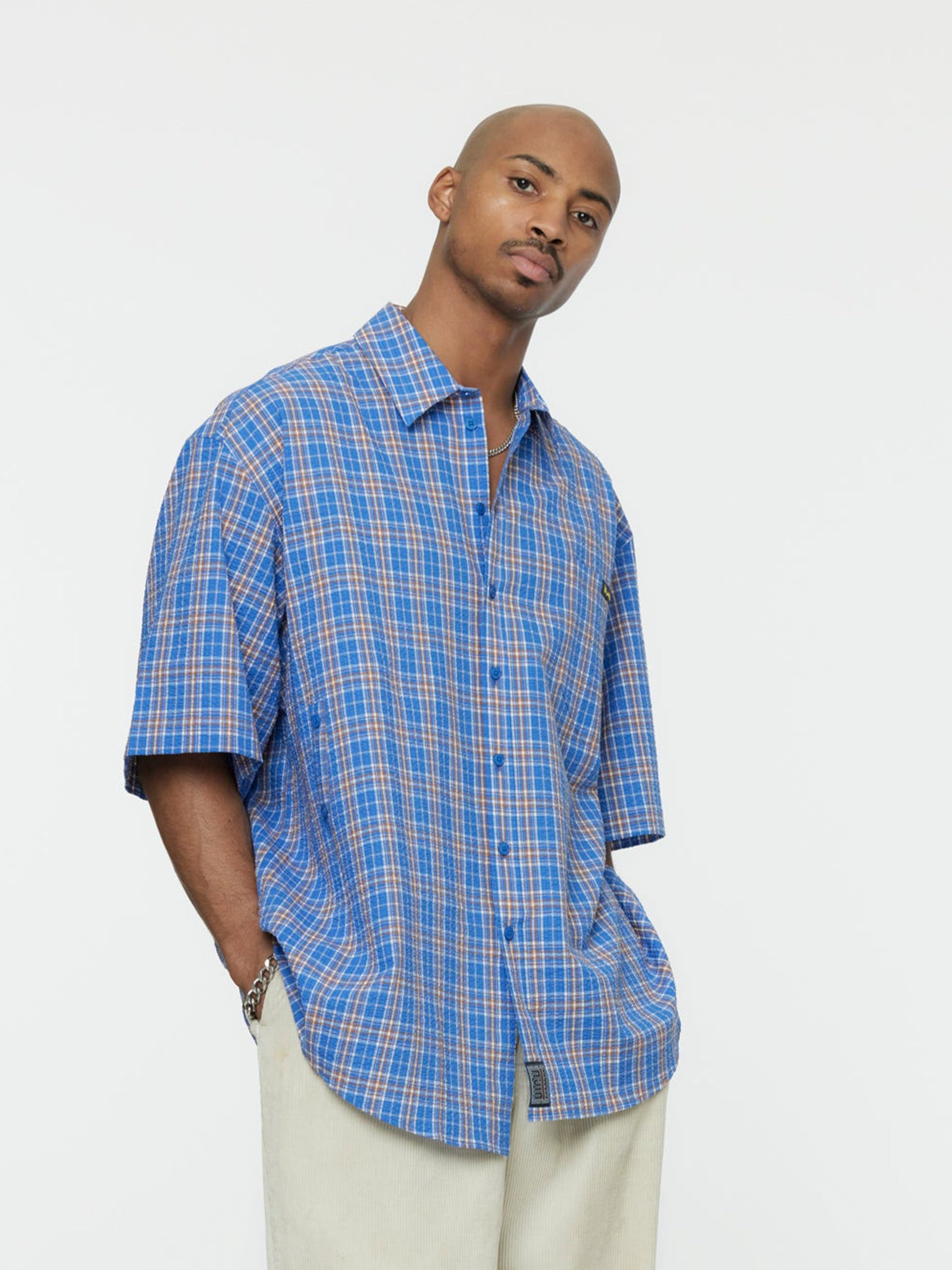 Martine Rose S/S Wrap Shirt (Blue) - UNION LOS ANGELES
