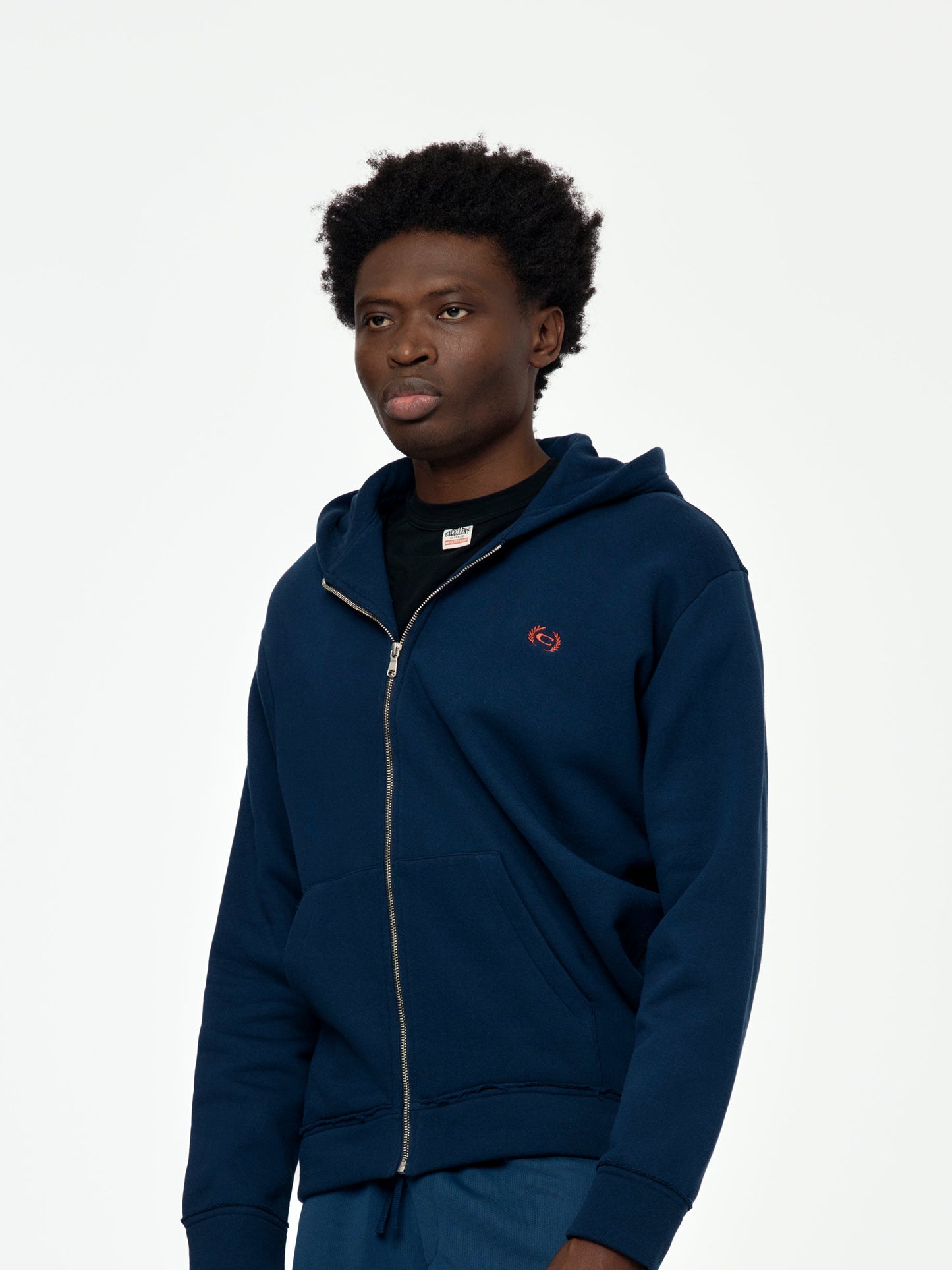 Twisted Zip-Up Hoodie (Navy)