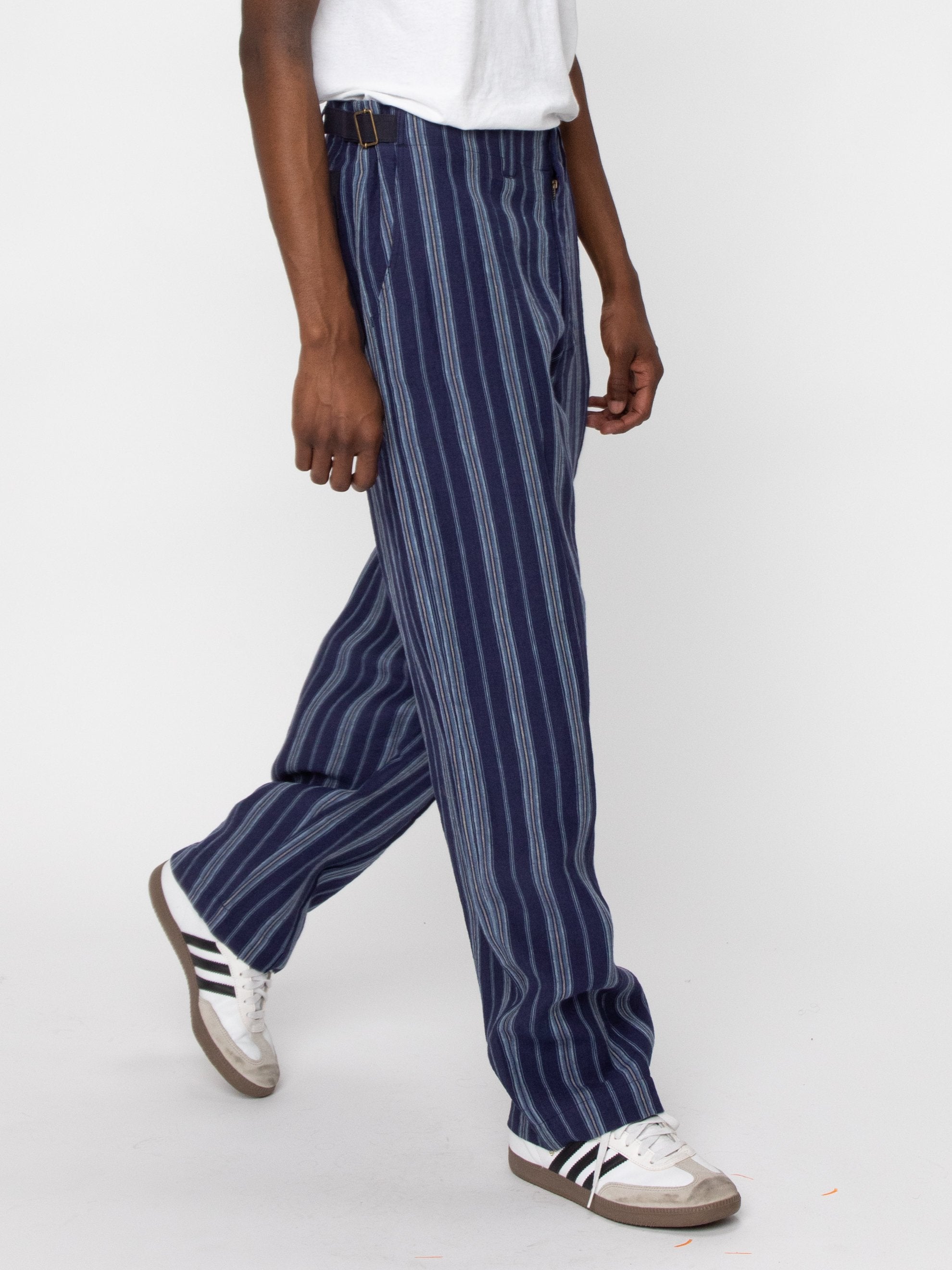 70's Trousers (Navy Stripe)