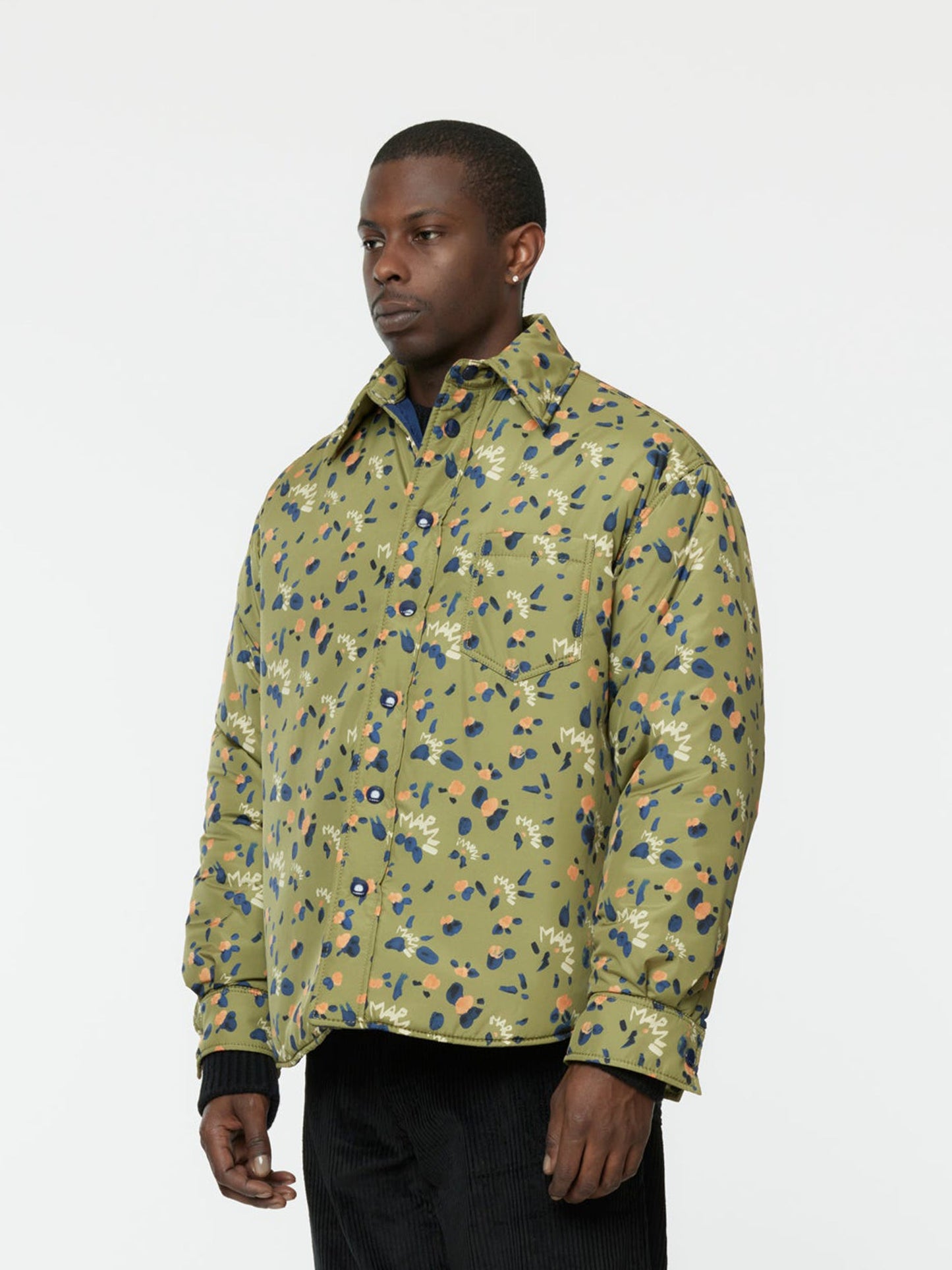Dripping Quilted Overshirt Jacket (Leaf Green)