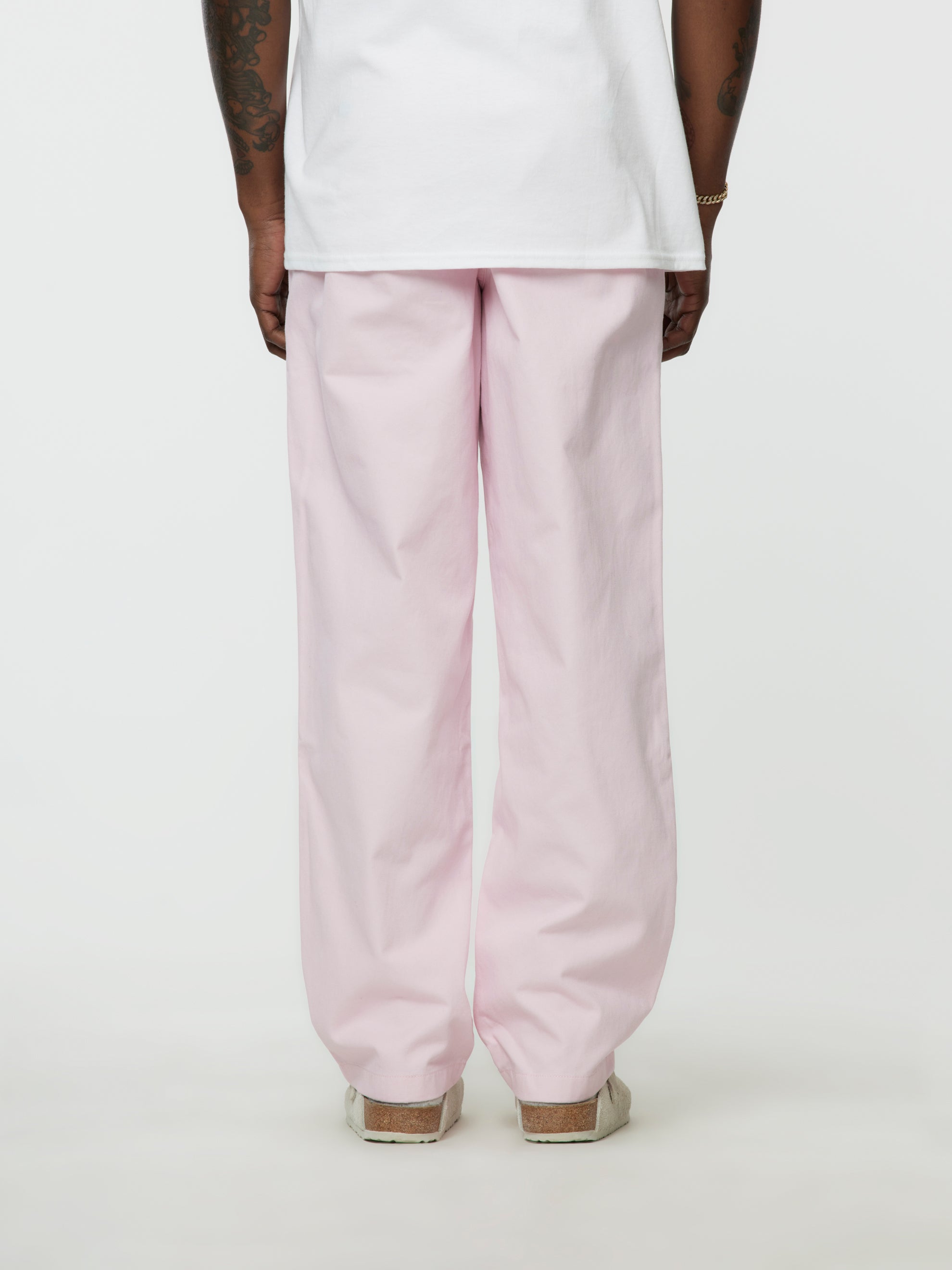 Twill Double-Pleat Pants (Pink)