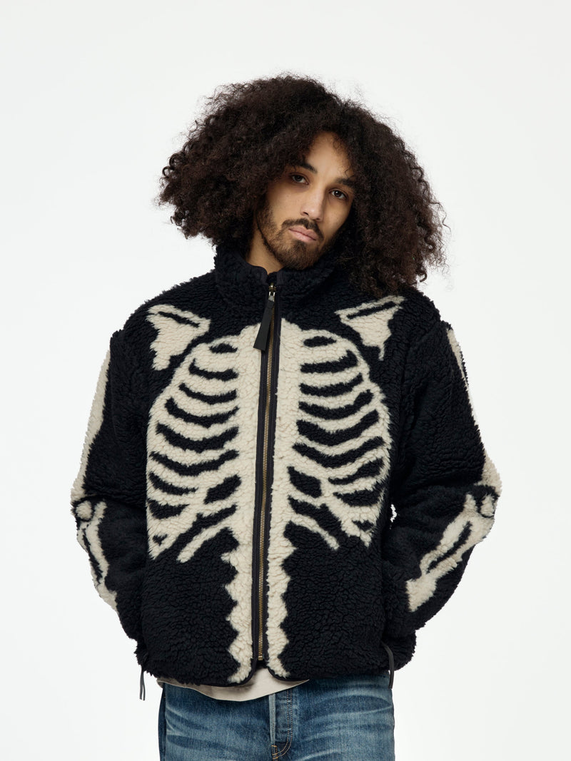 BONE Boa Fleece Reversible Blouson (Black)