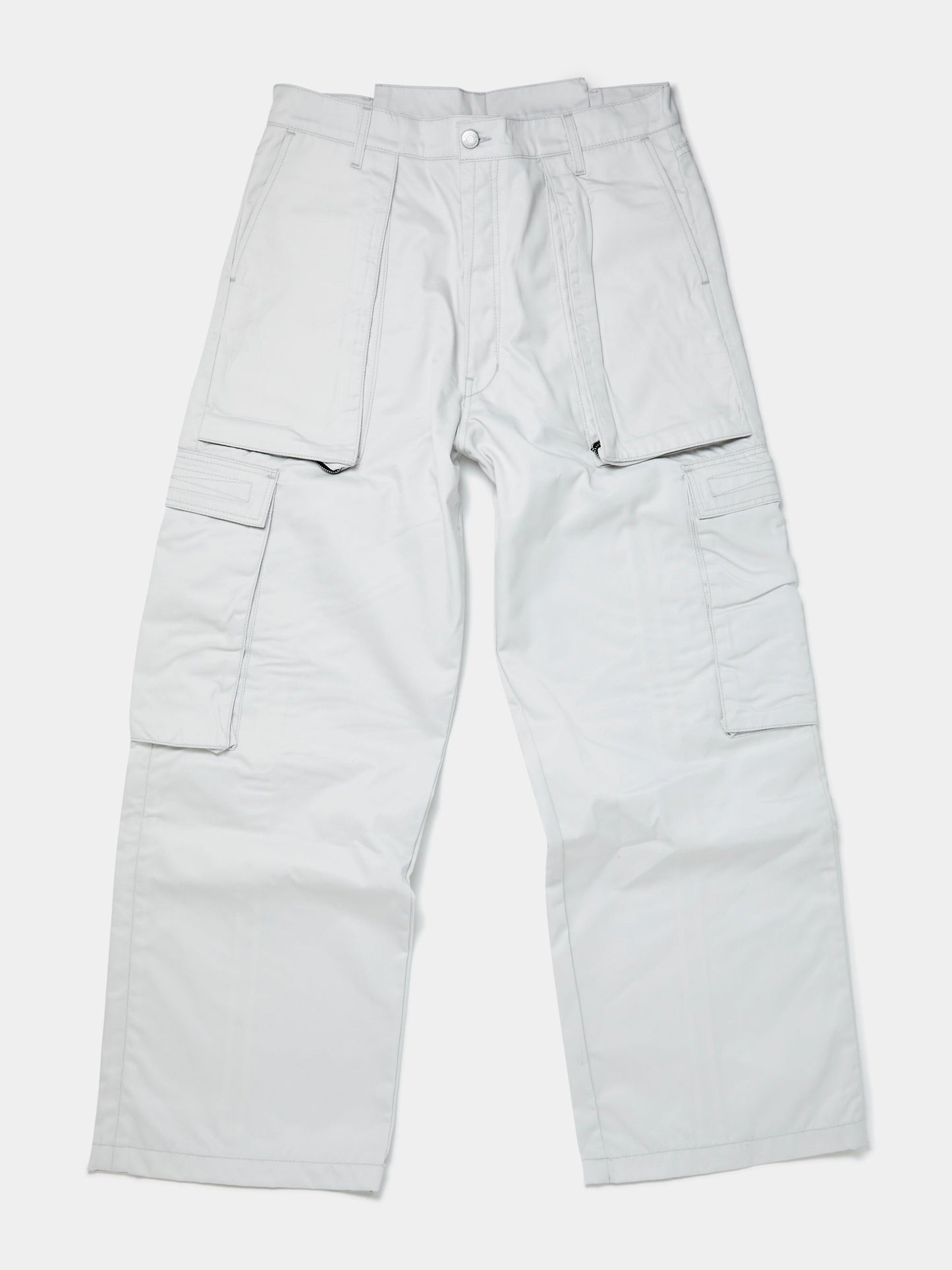 Wide Leg Cargo Pocket Trousers (Cool Grey)