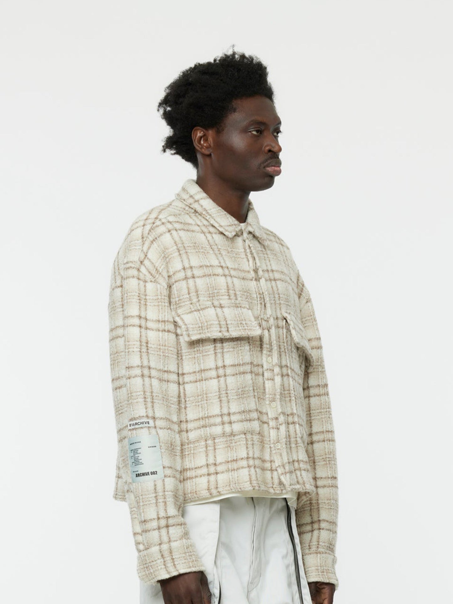 Flap Pocket Check Shirt (Khaki)