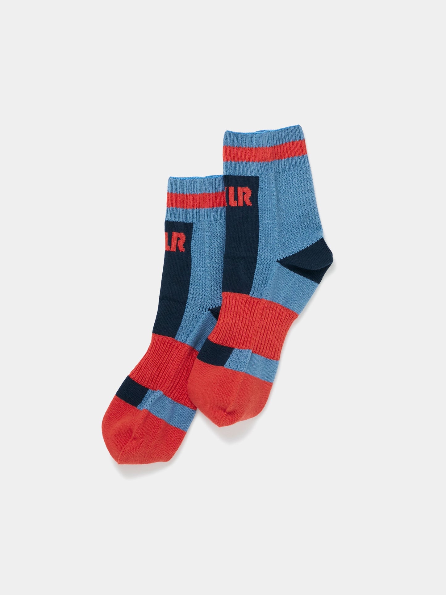Color-Block Socks (Greyish Blue/Orange)