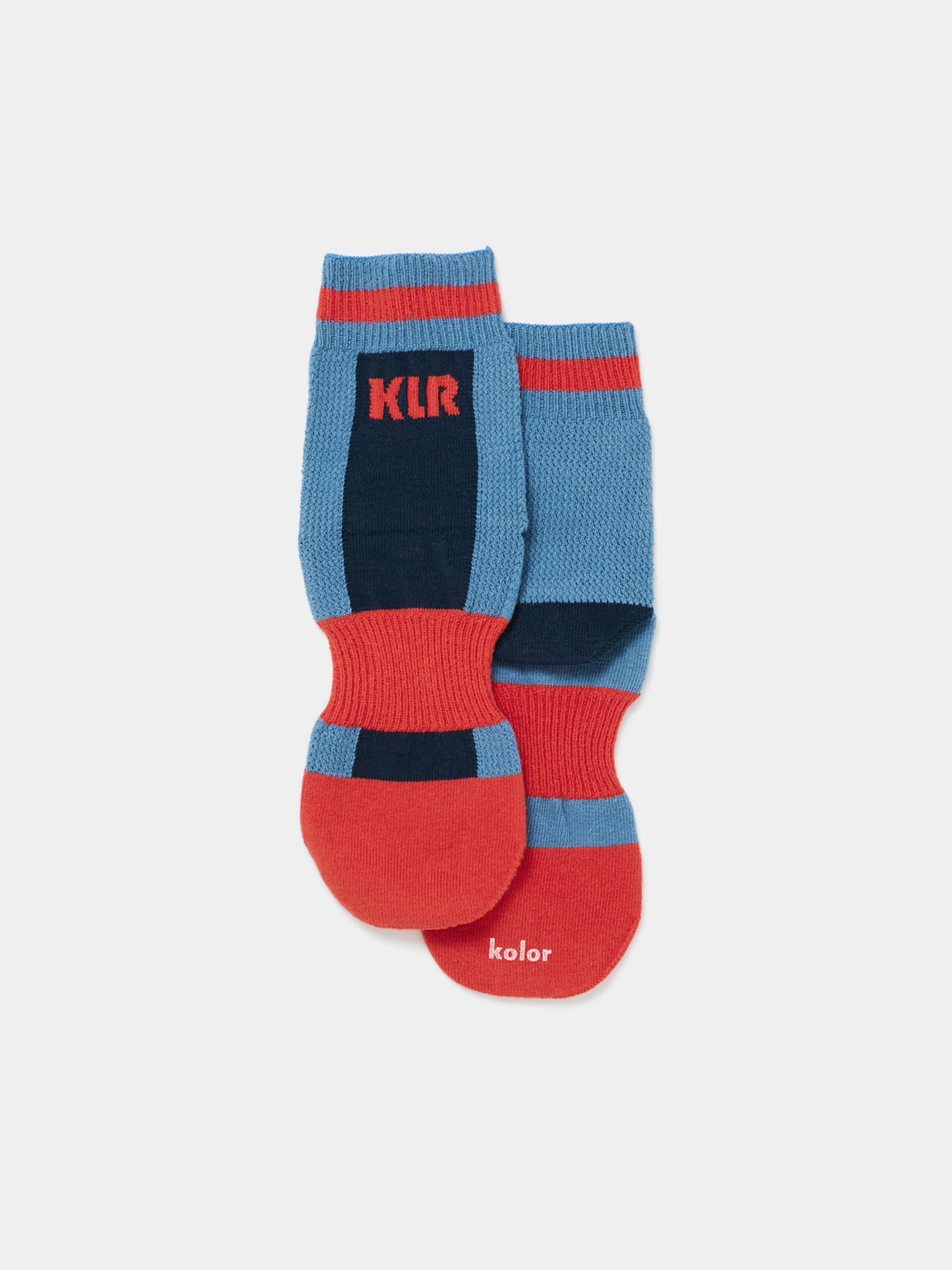 Color-Block Socks (Greyish Blue/Orange)