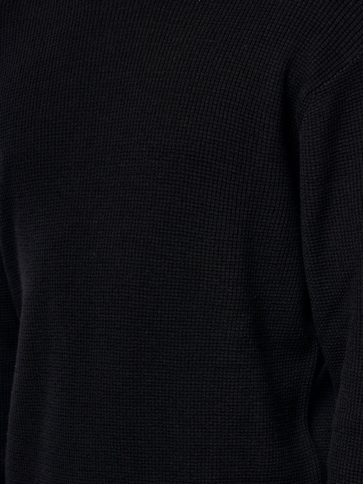 Portland Fine Waffle Jumper (Black)