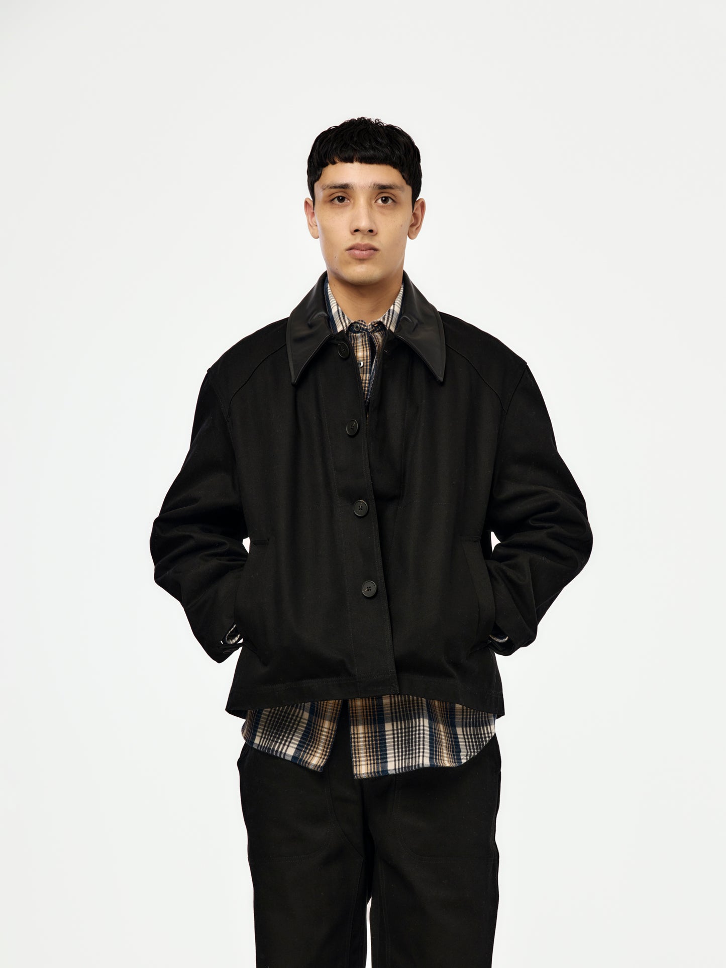 DOVER LEATHER COLLAR BARN JACKET